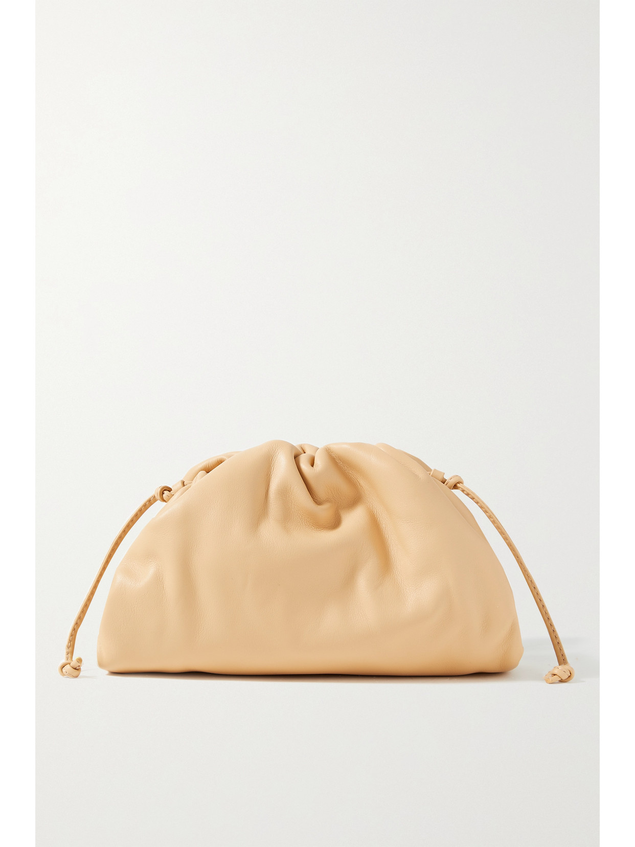 Bottega Veneta The Pouch Small Gathered Leather Clutch In Neutrals