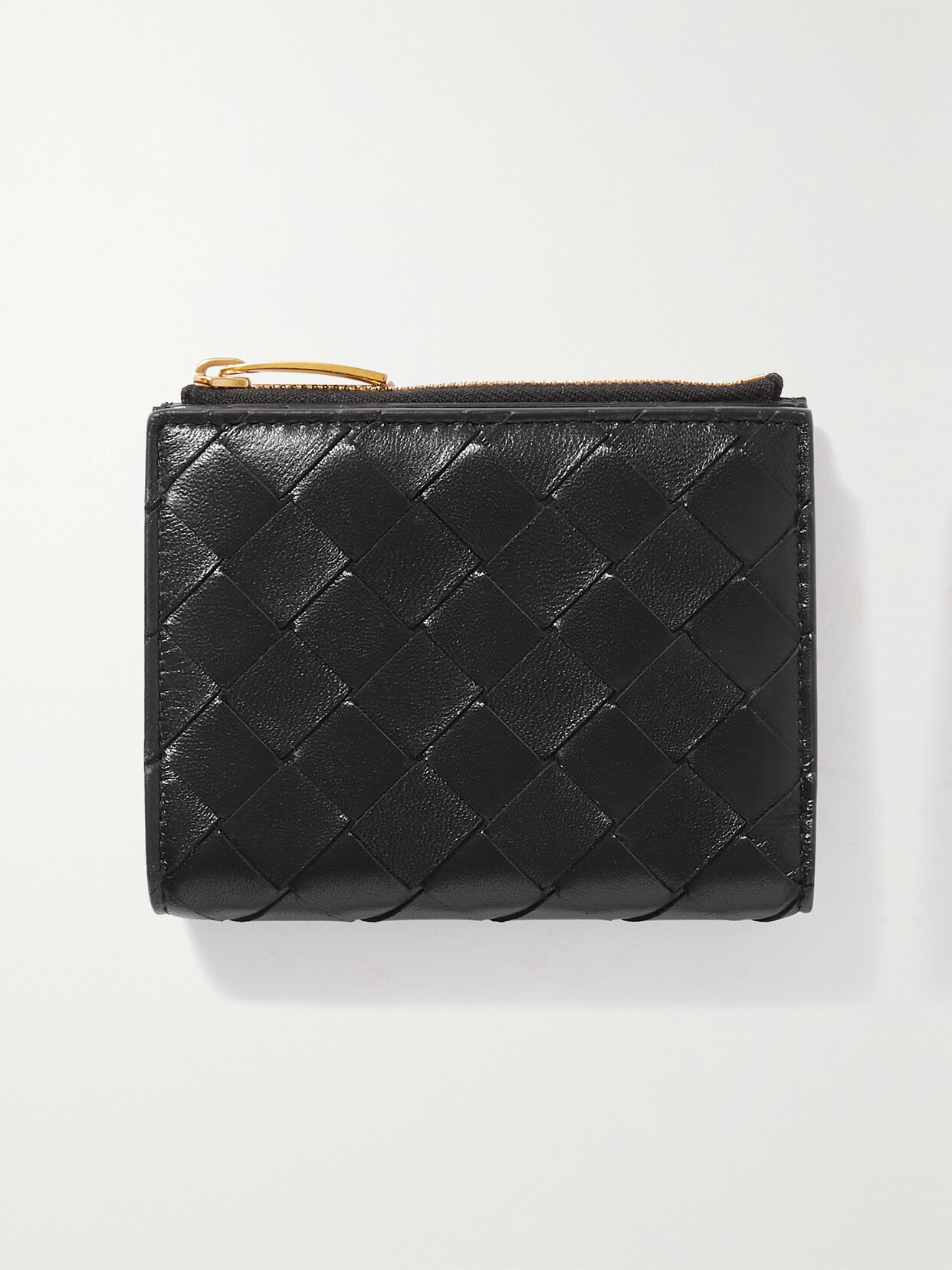 Bottega Veneta Intrecciato Leather Wallet In Black