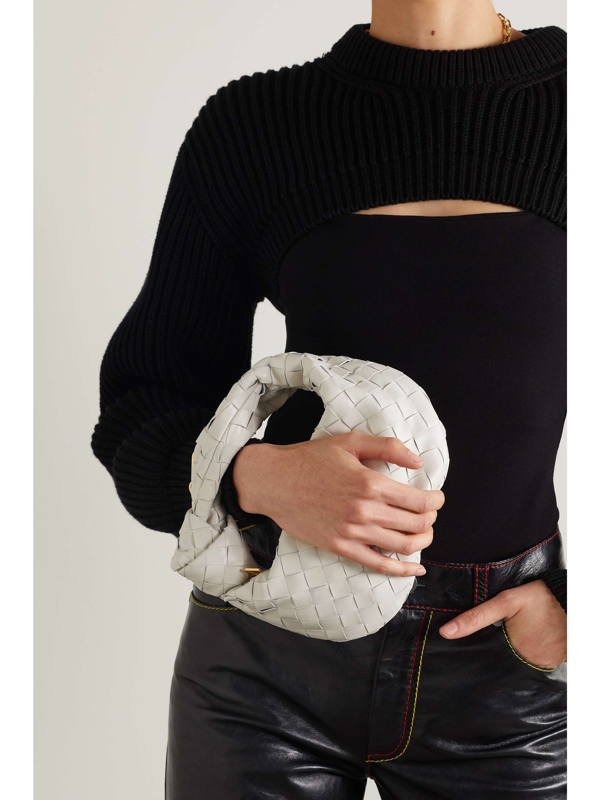 BOTTEGA VENETA Jodie mini knotted intrecciato leather tote