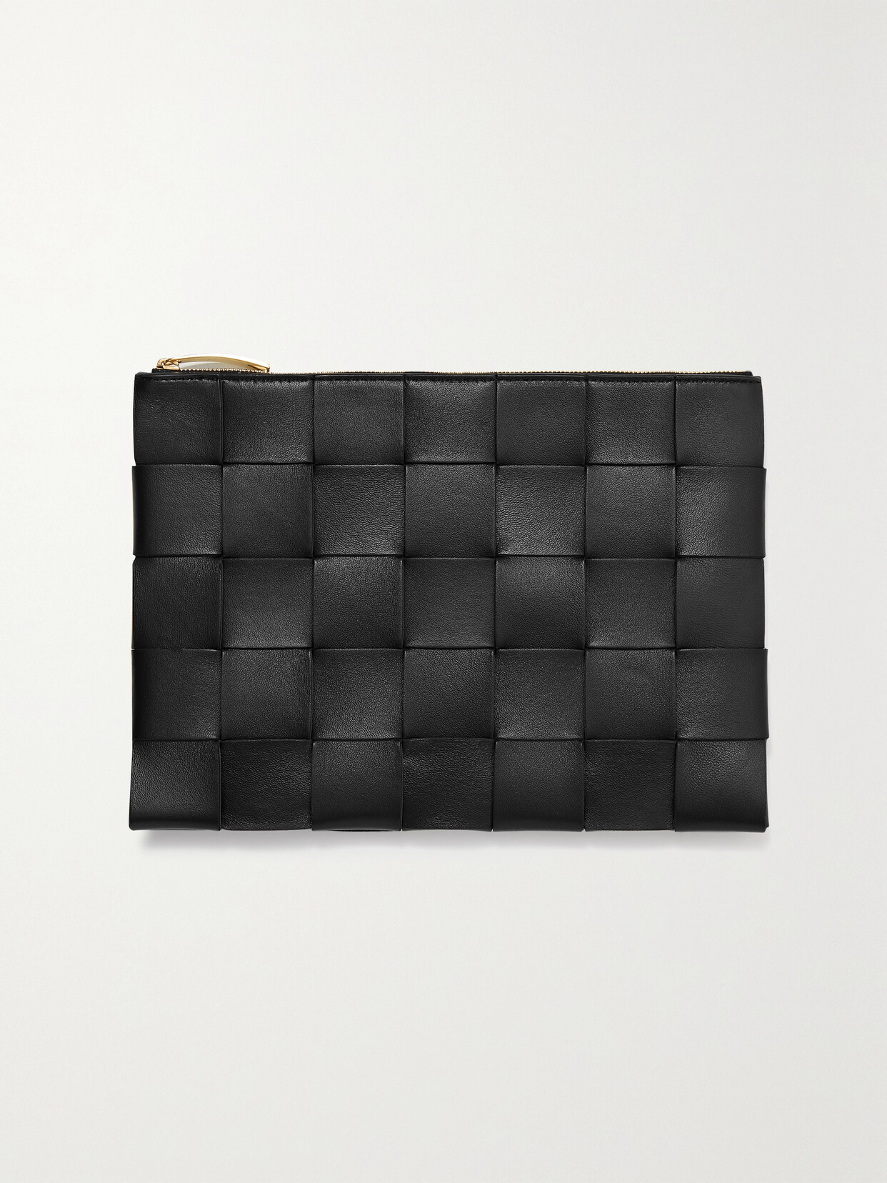 Bottega Veneta Intrecciato Leather Pouch In Black