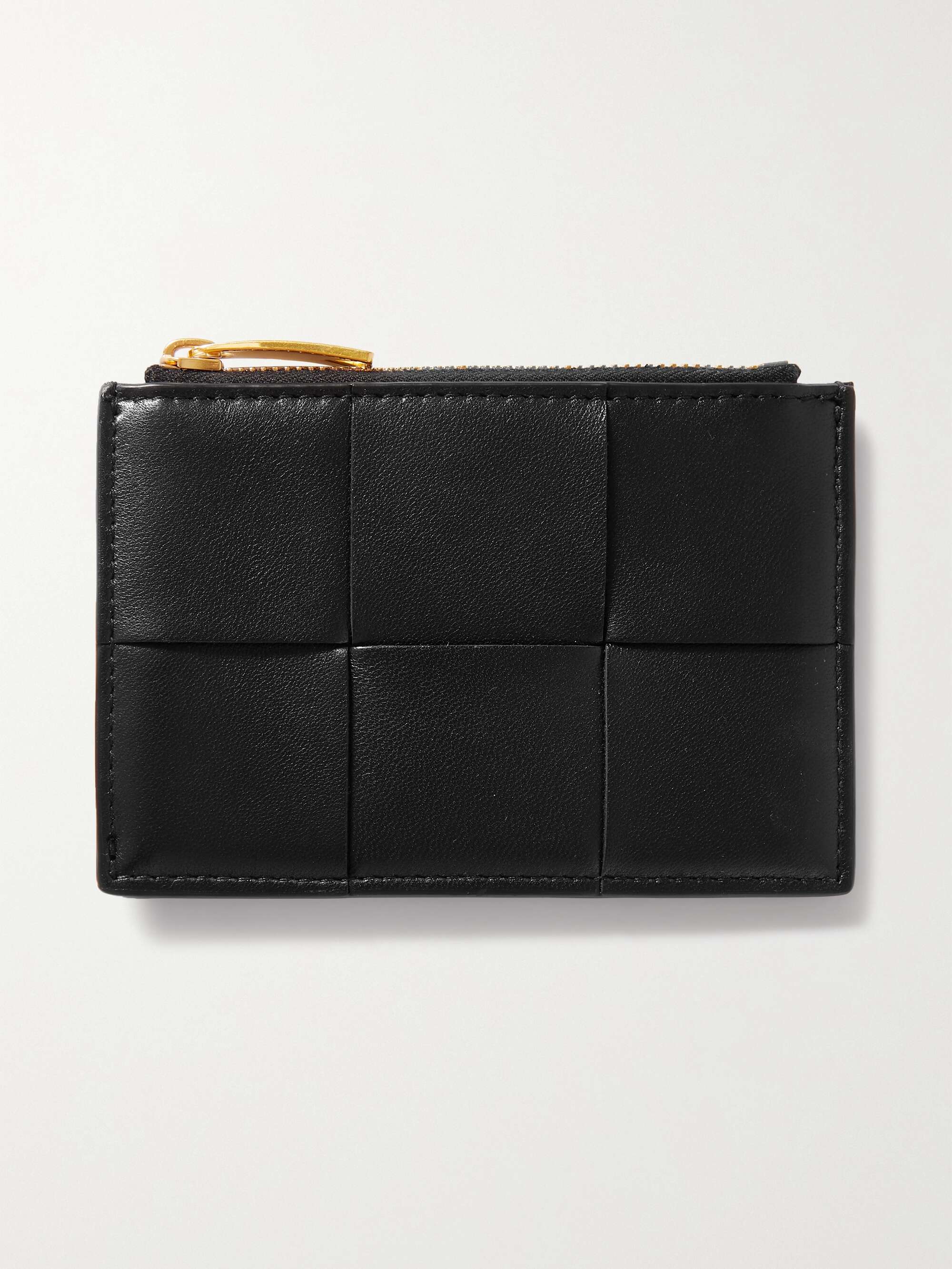 Cassette intrecciato leather cardholder - black - One Size