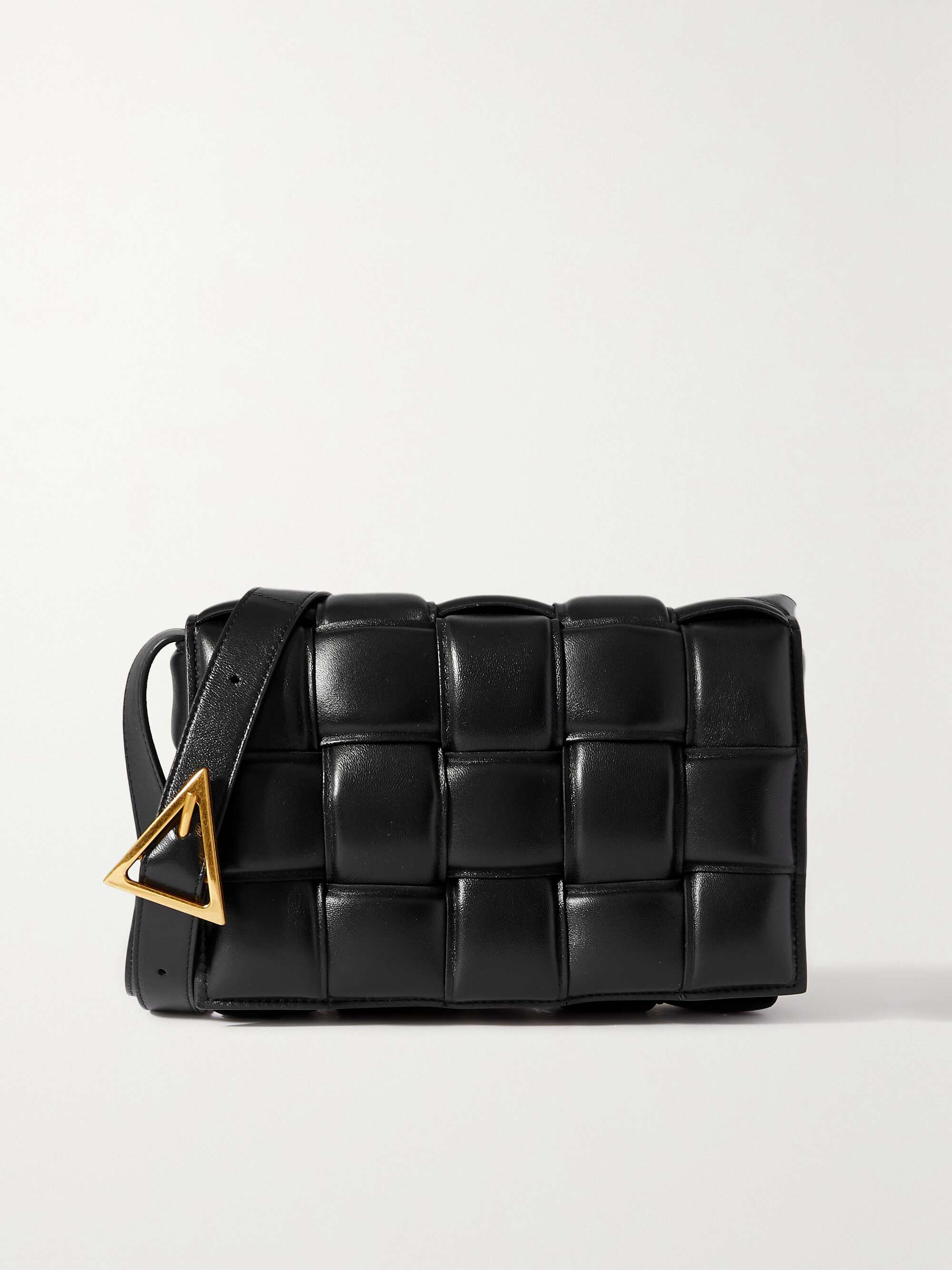 Cassette Leather Crossbody Bag in Black - Bottega Veneta