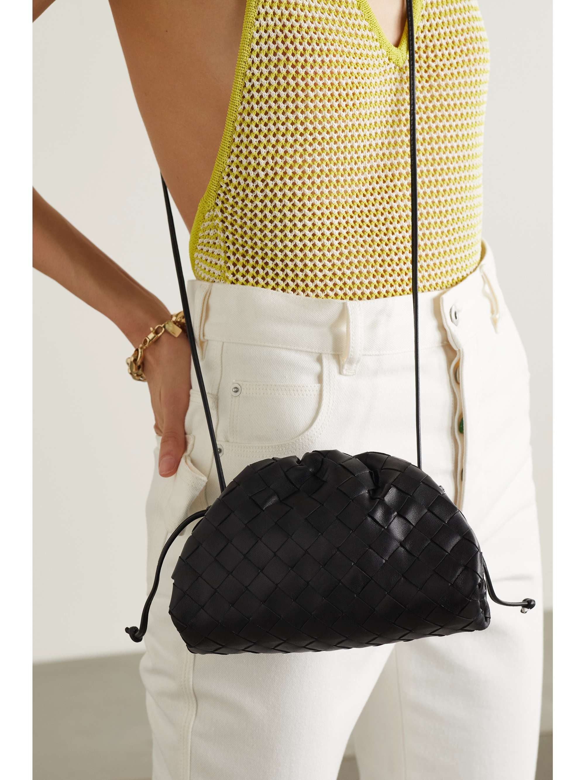 bottega veneta the pouch small gathered intrecciato leather clutch