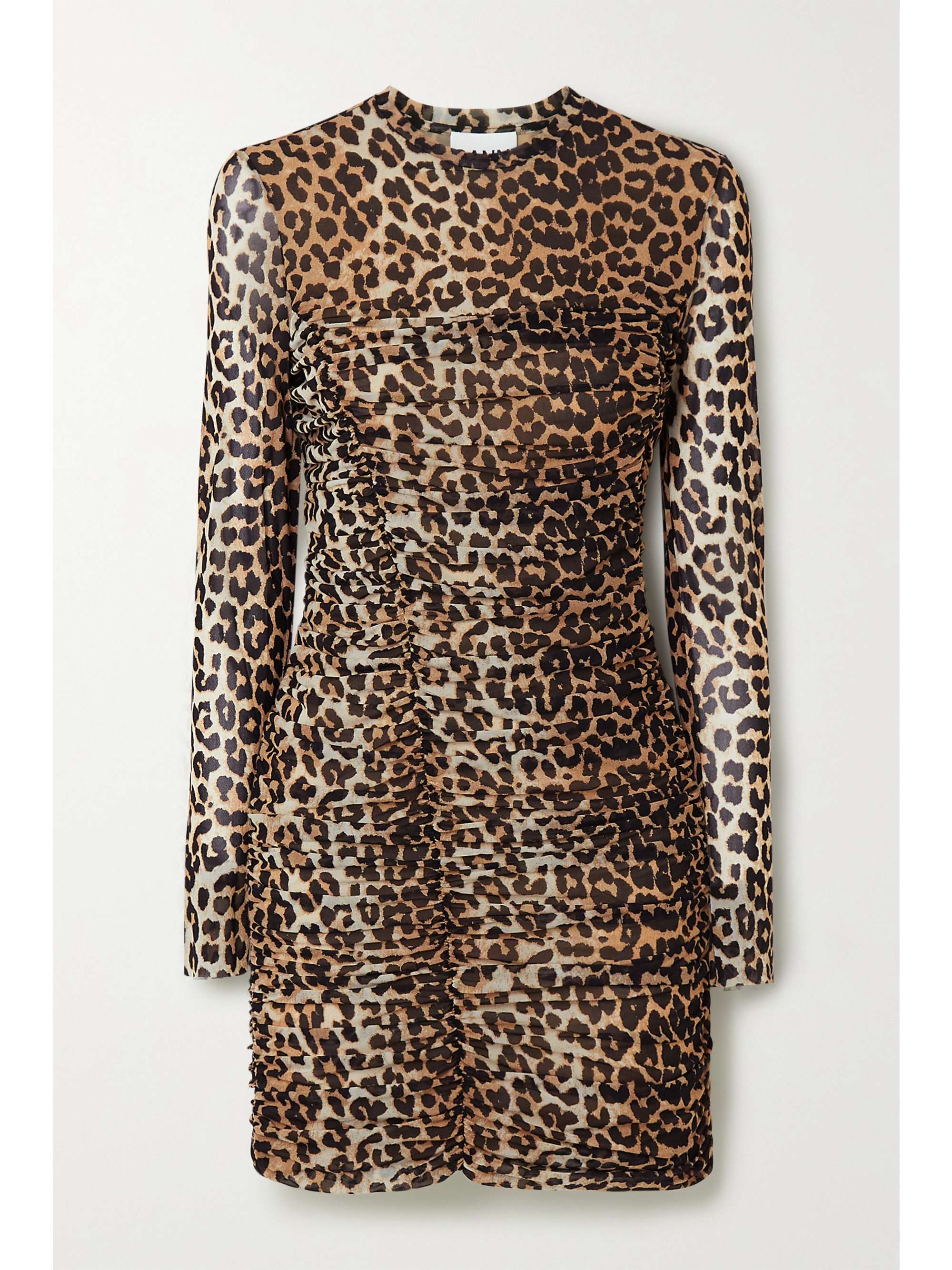 ganni leopard mini dress