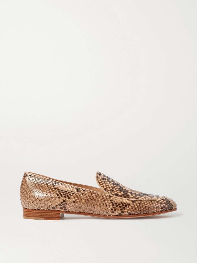 Gianvito Rossi Marcel Python Loafers
