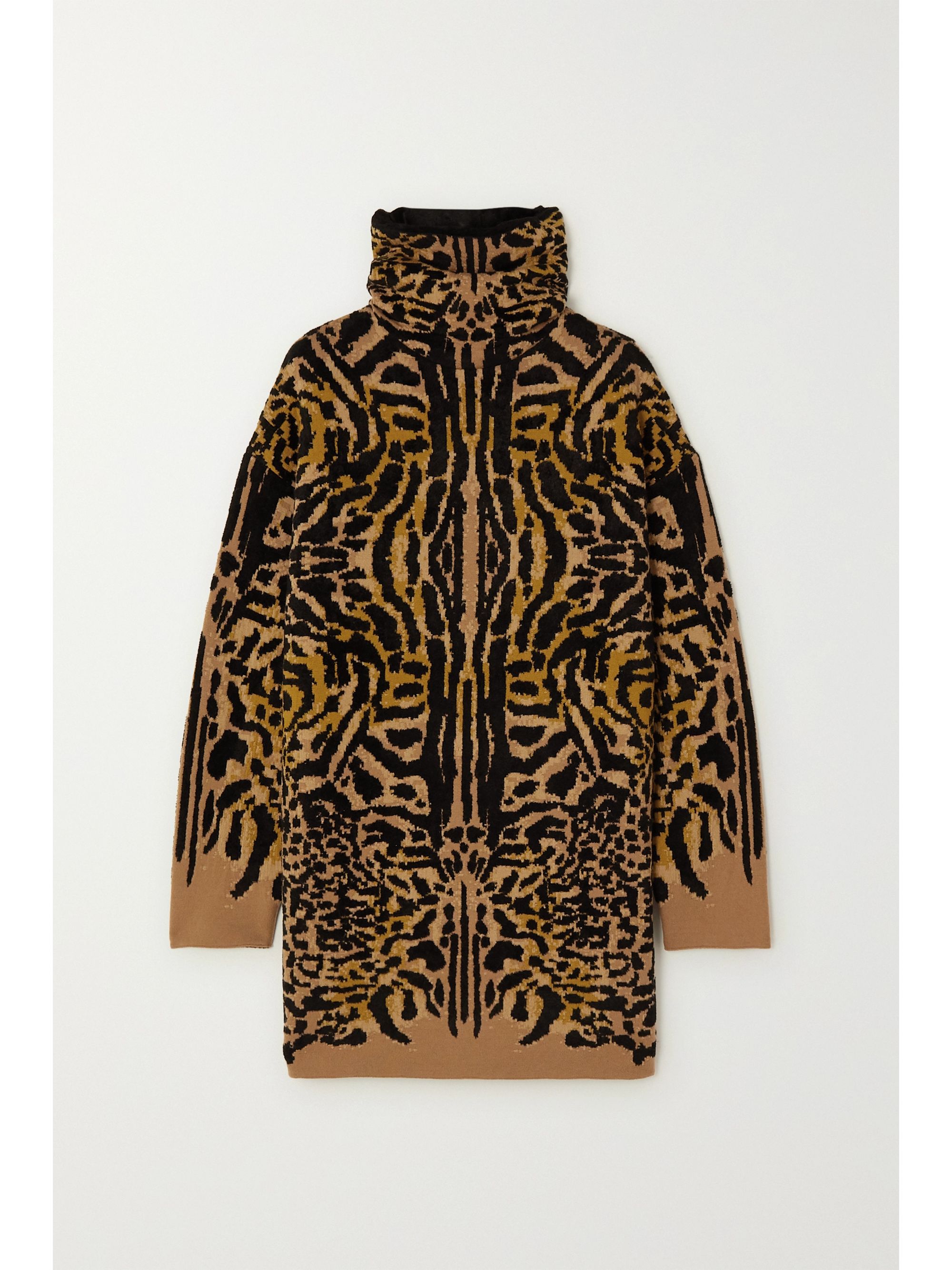 leopard turtleneck sweater