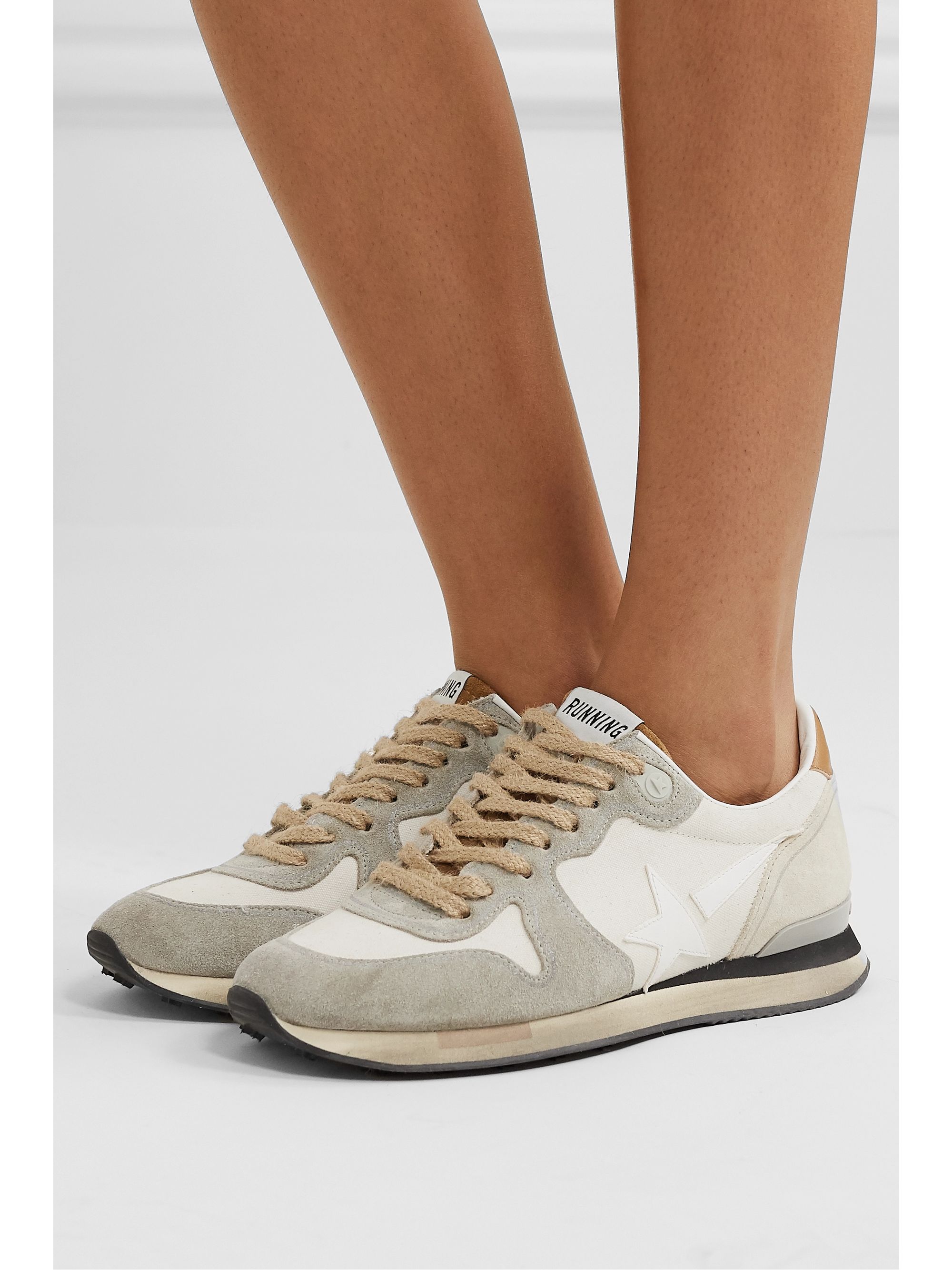 golden goose leopard running shoes