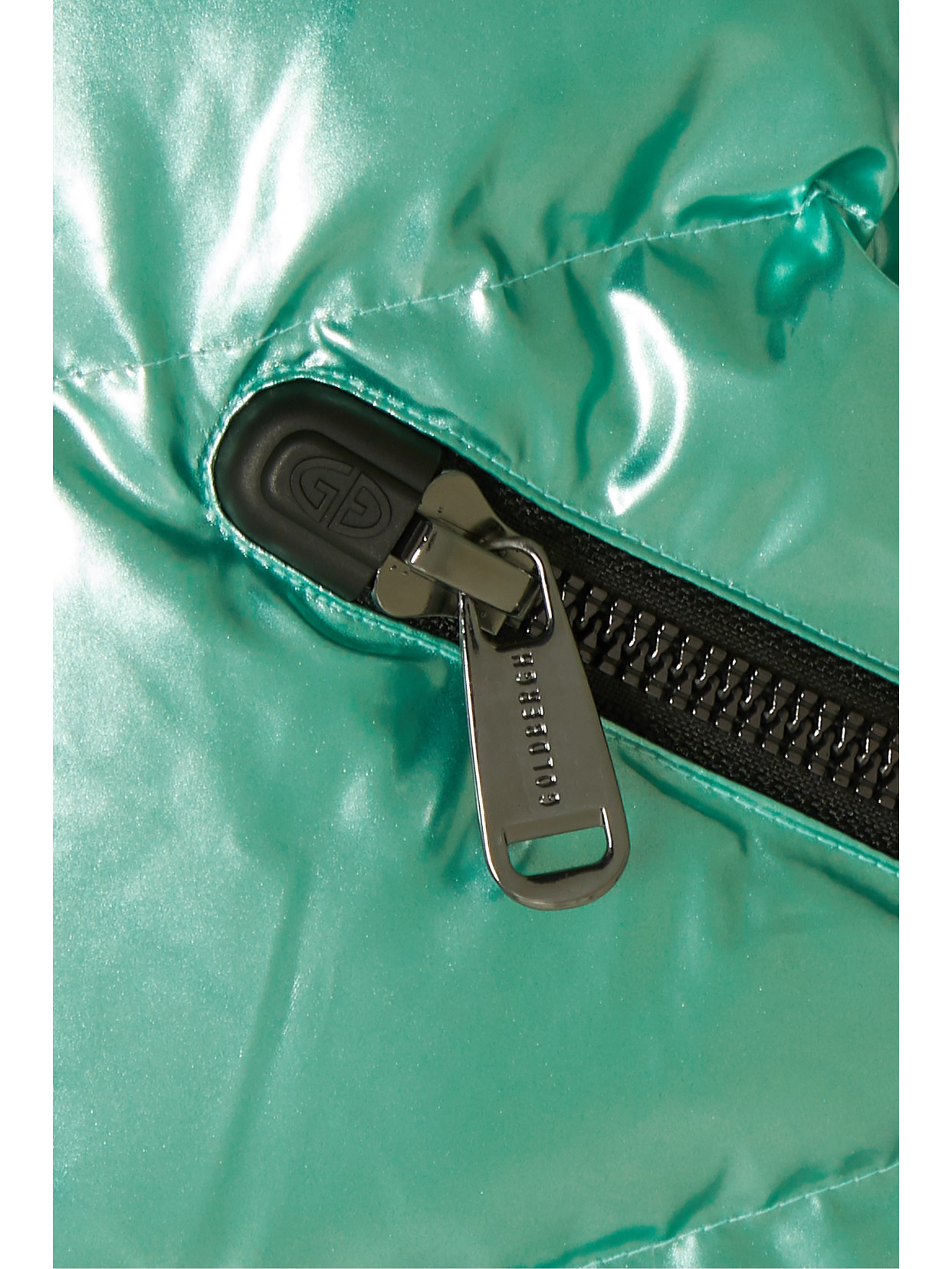 GOLDBERGH AURA HOODED APPLIQUÉD QUILTED METALLIC DOWN SKI JACKET