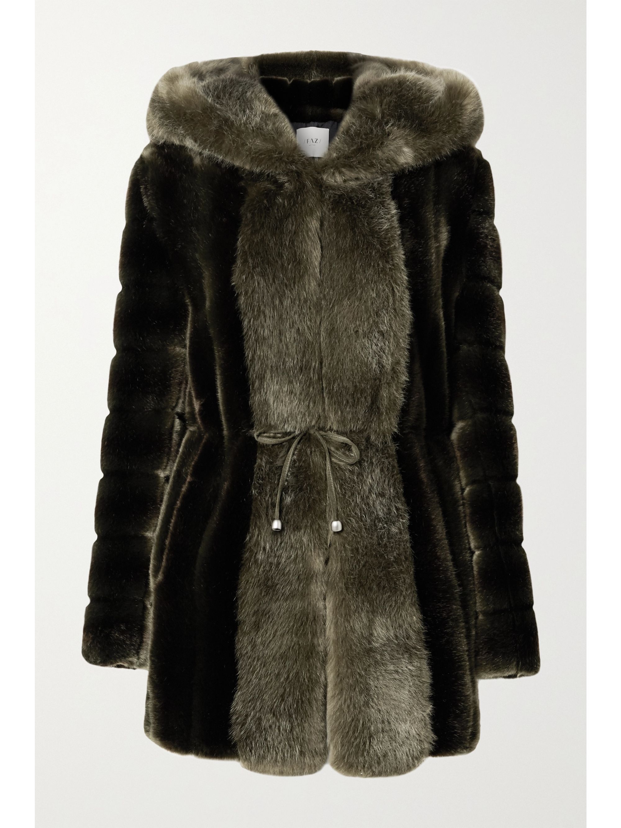 army green fur coat