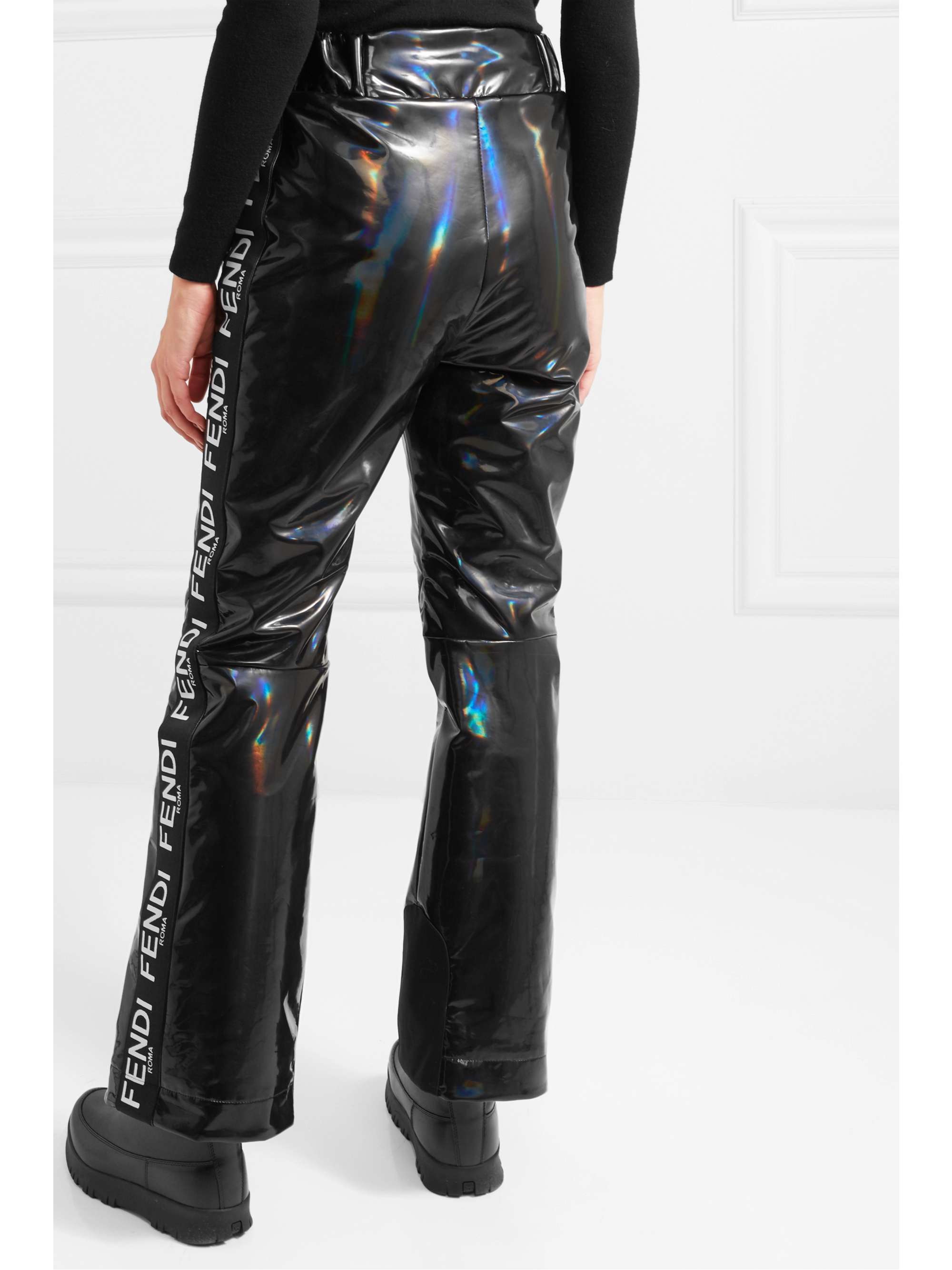 FENDI Appliquéd holographic padded ski pants