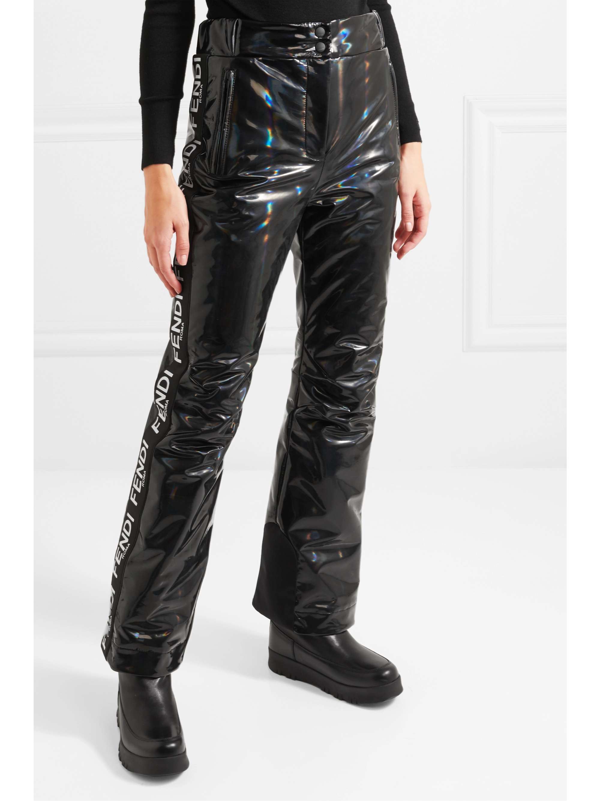FENDI Appliquéd holographic padded ski pants
