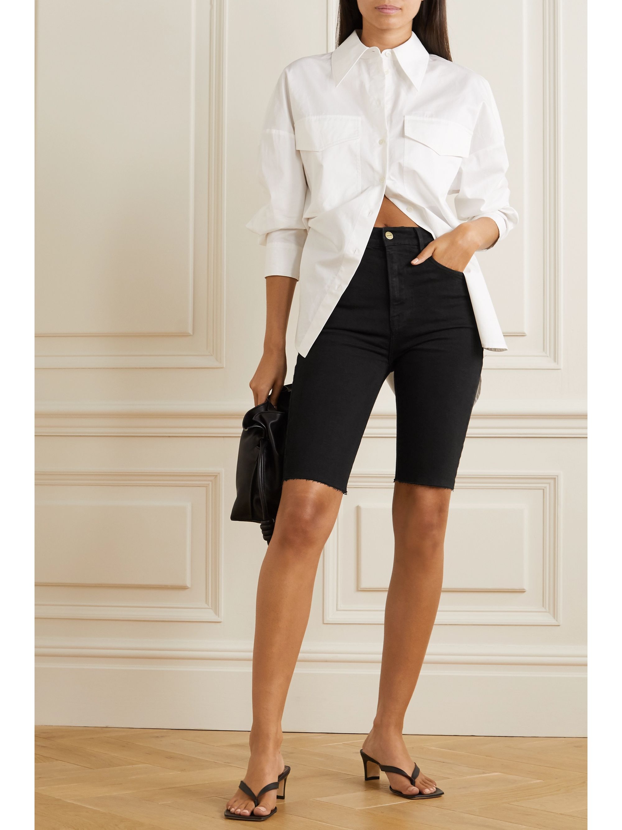 black bermuda denim shorts