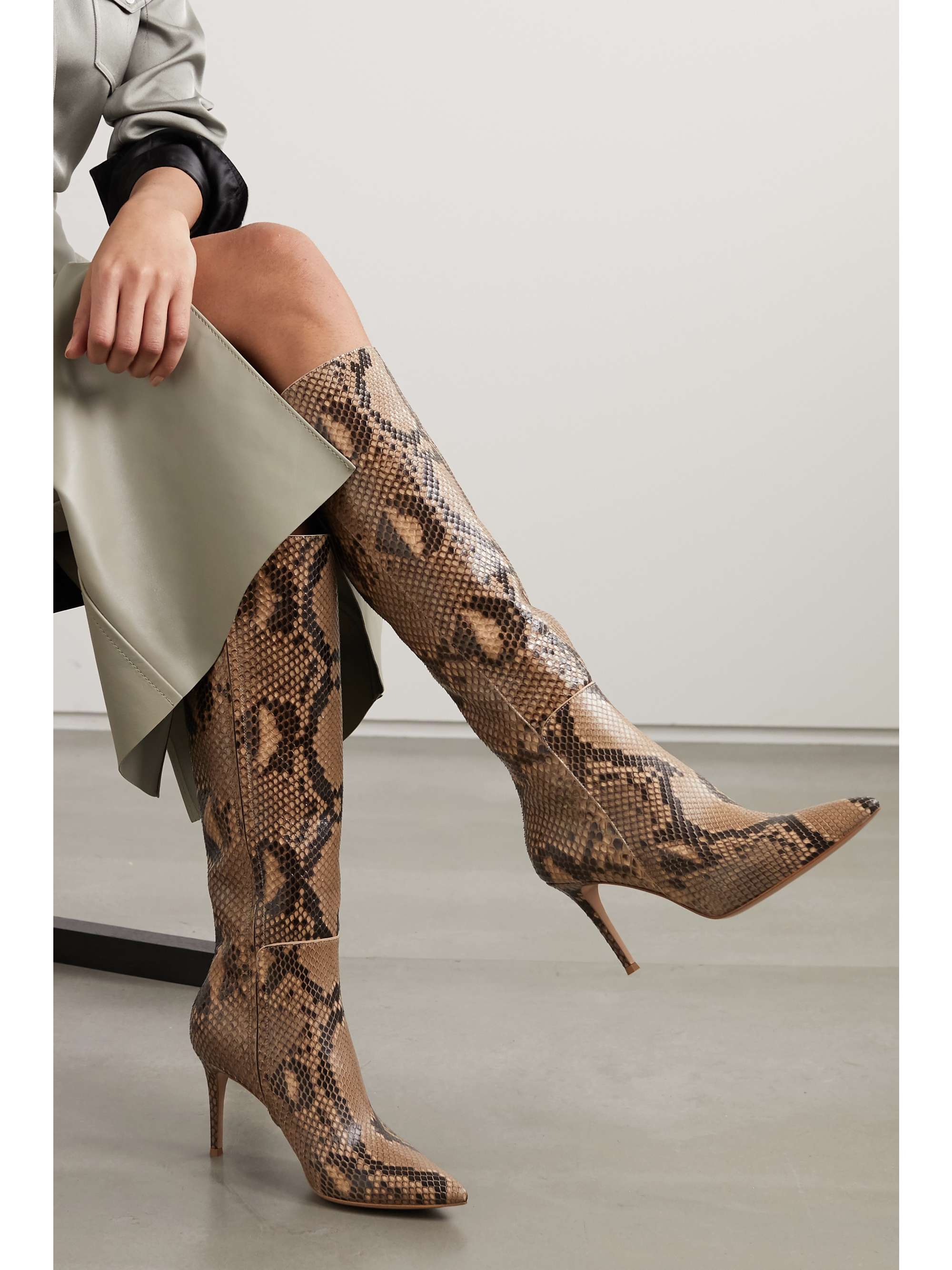 GIANVITO ROSSI 85 python knee boots