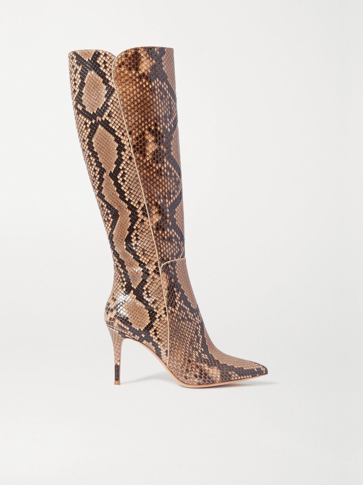 Gianvito Rossi 85 Python Knee Boots In Snake Print