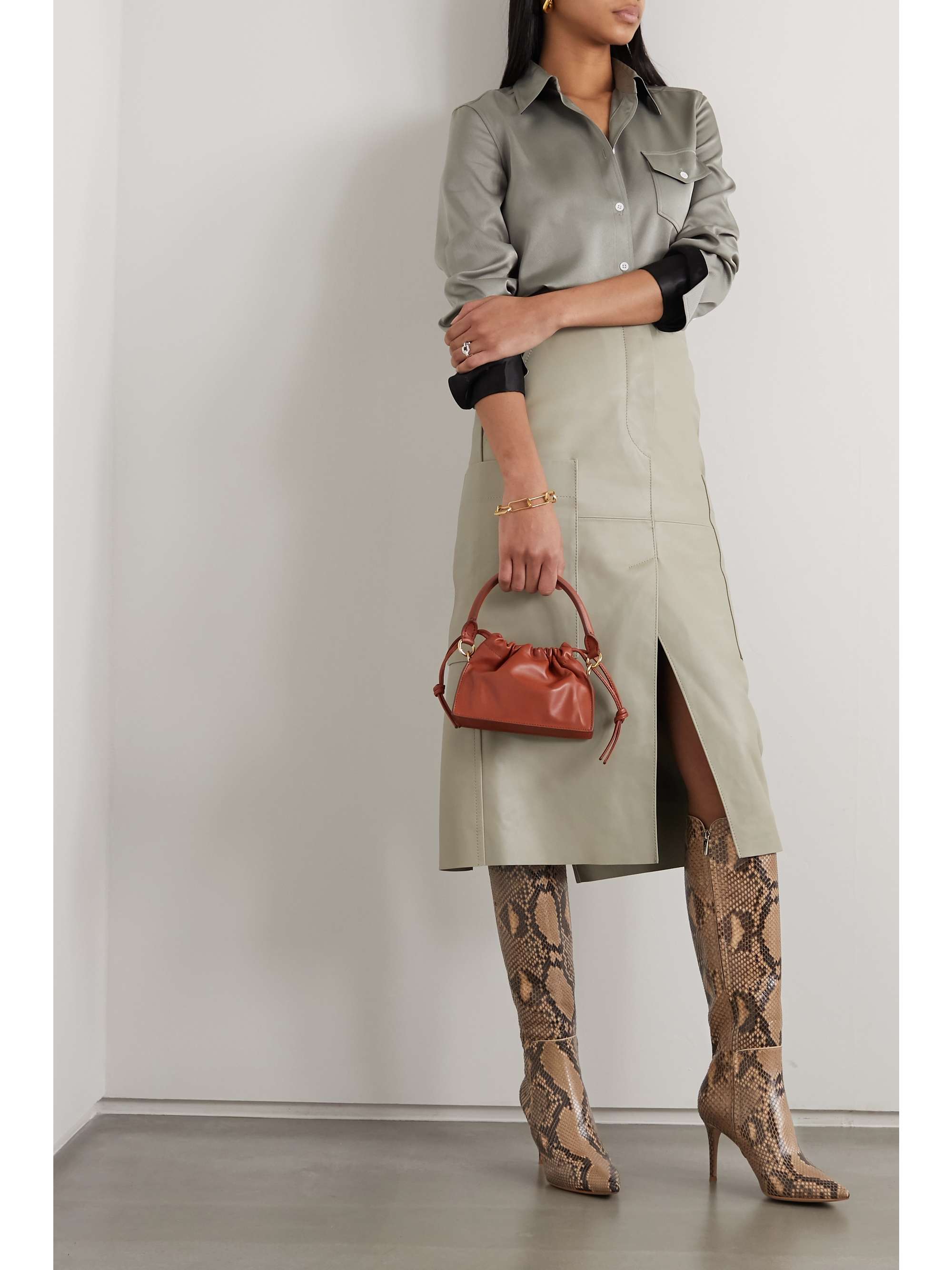 GIANVITO ROSSI 85 python knee boots