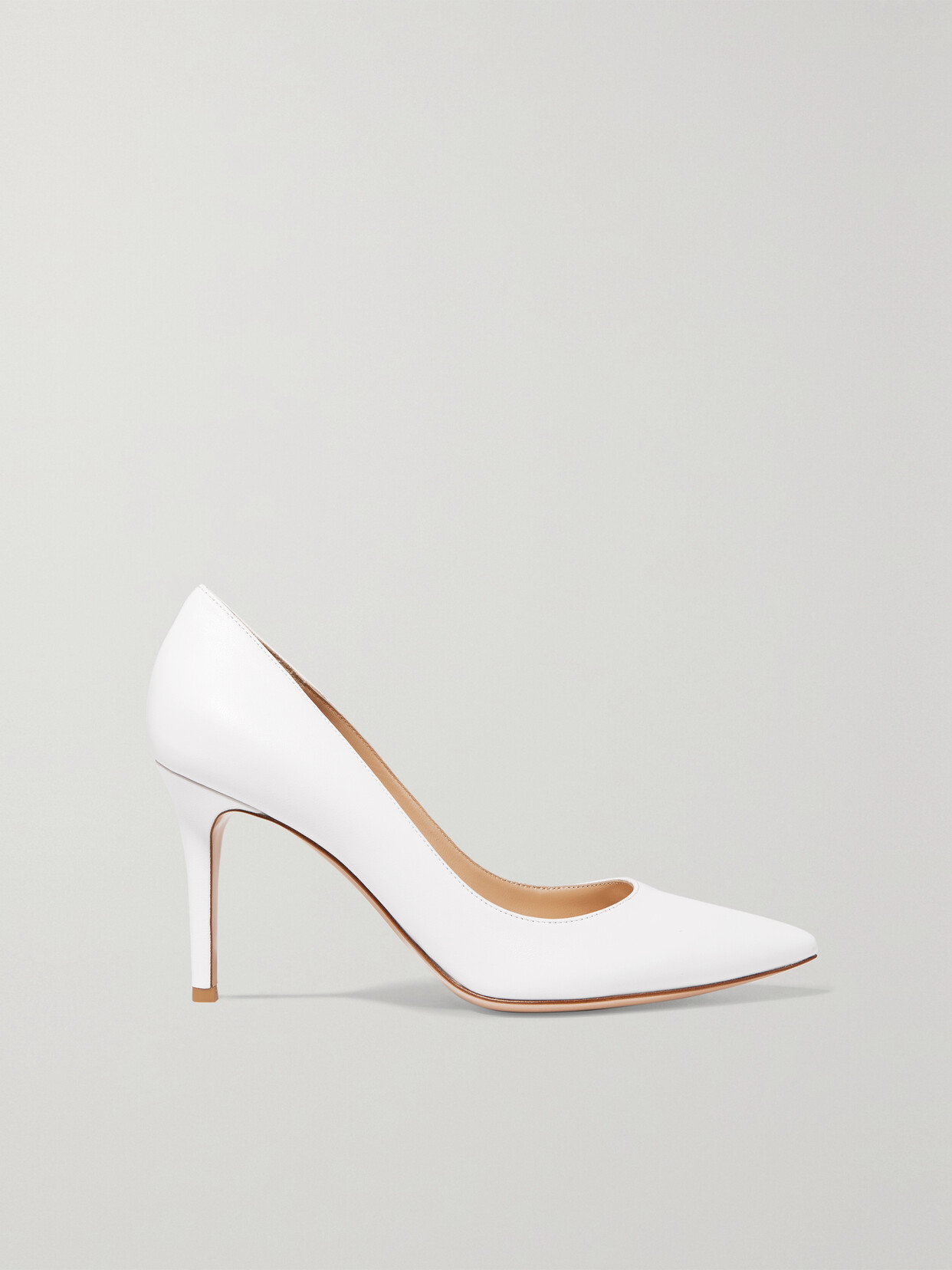 Gianvito Rossi 85 Leather Pumps - White