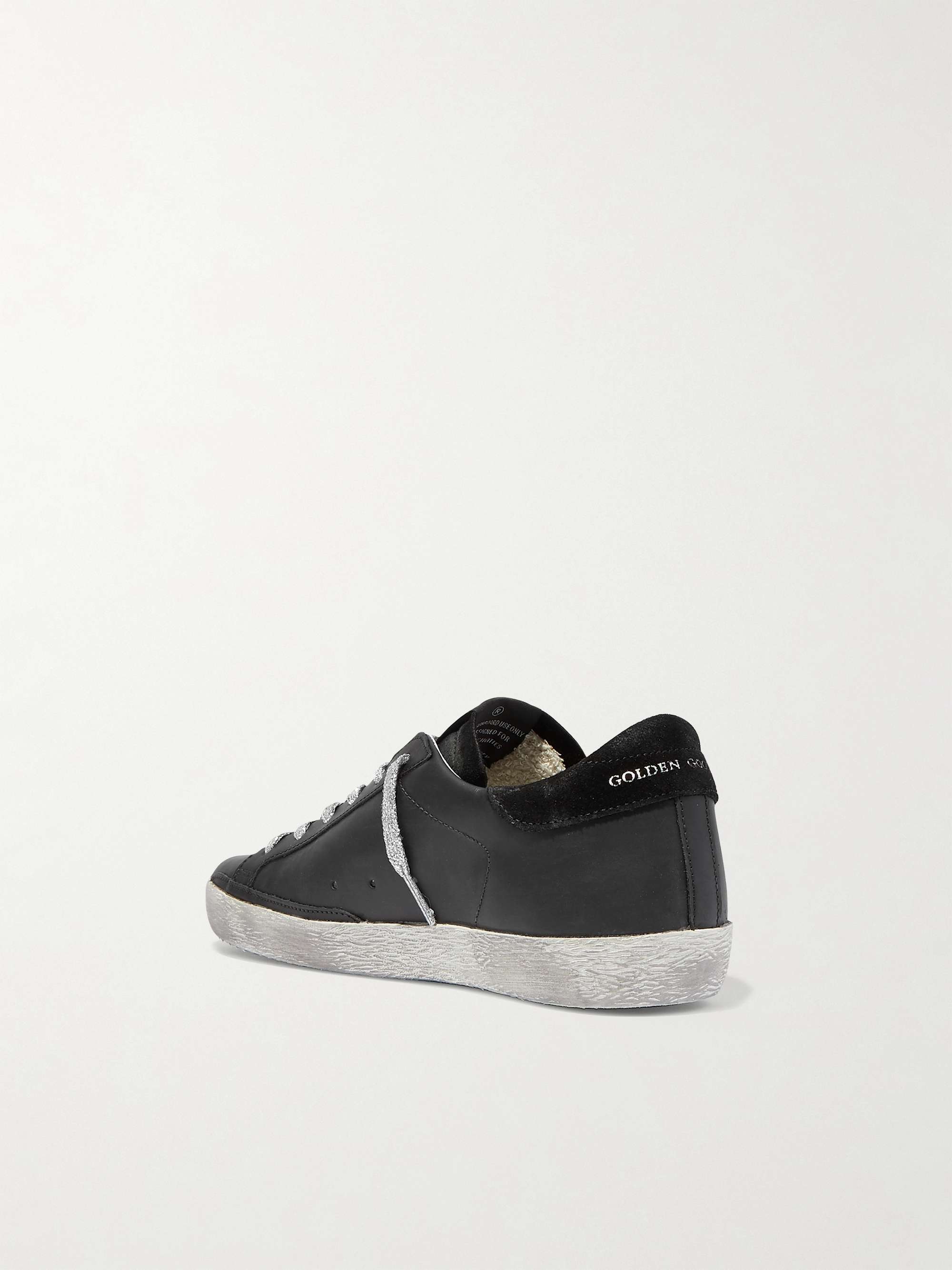 GOLDEN GOOSE Superstar faux pearl-embellished distressed leather sneakers