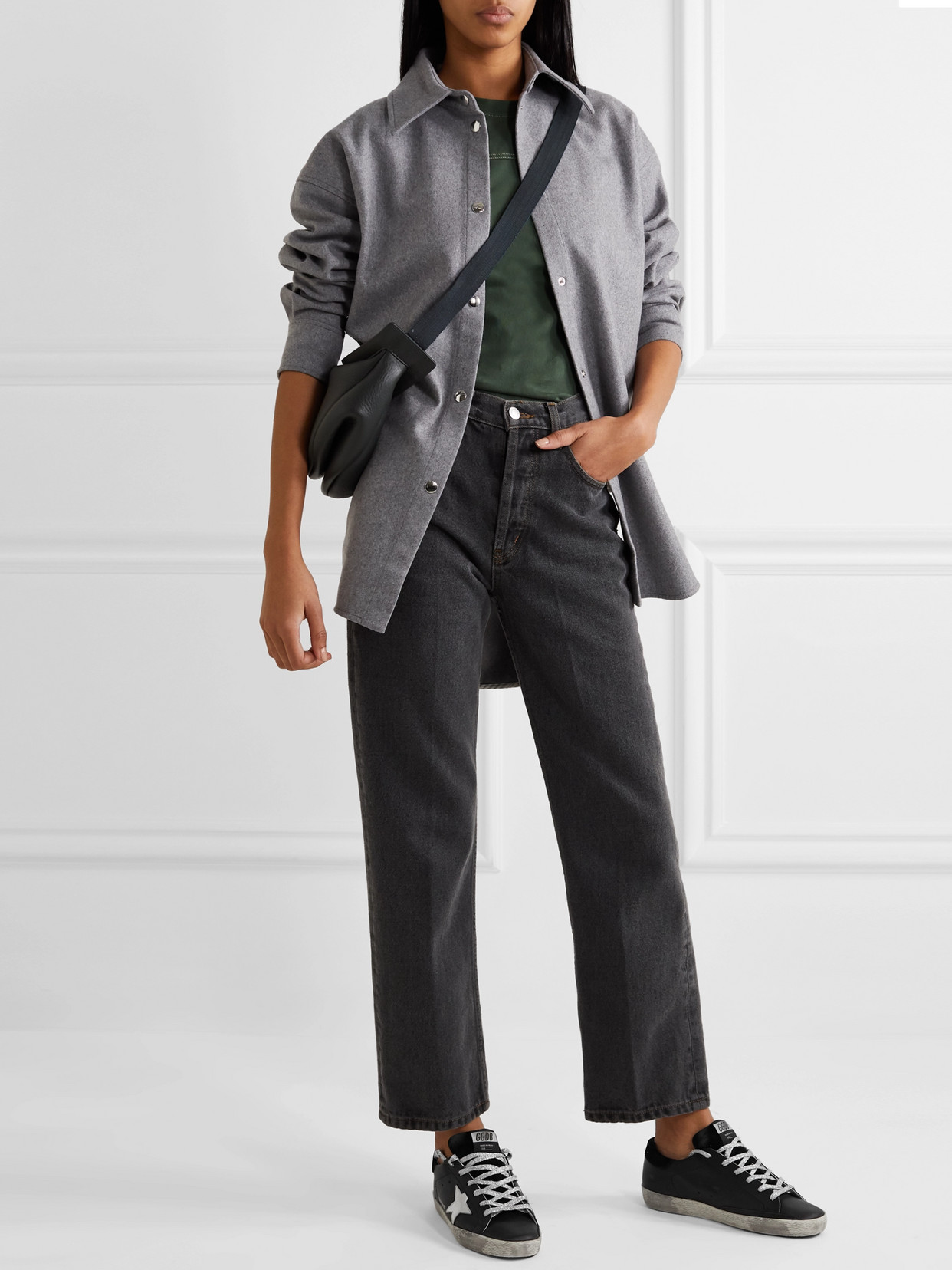 Golden Goose Superstar Metallic Distressed Leather And Suede Sneakers In Black