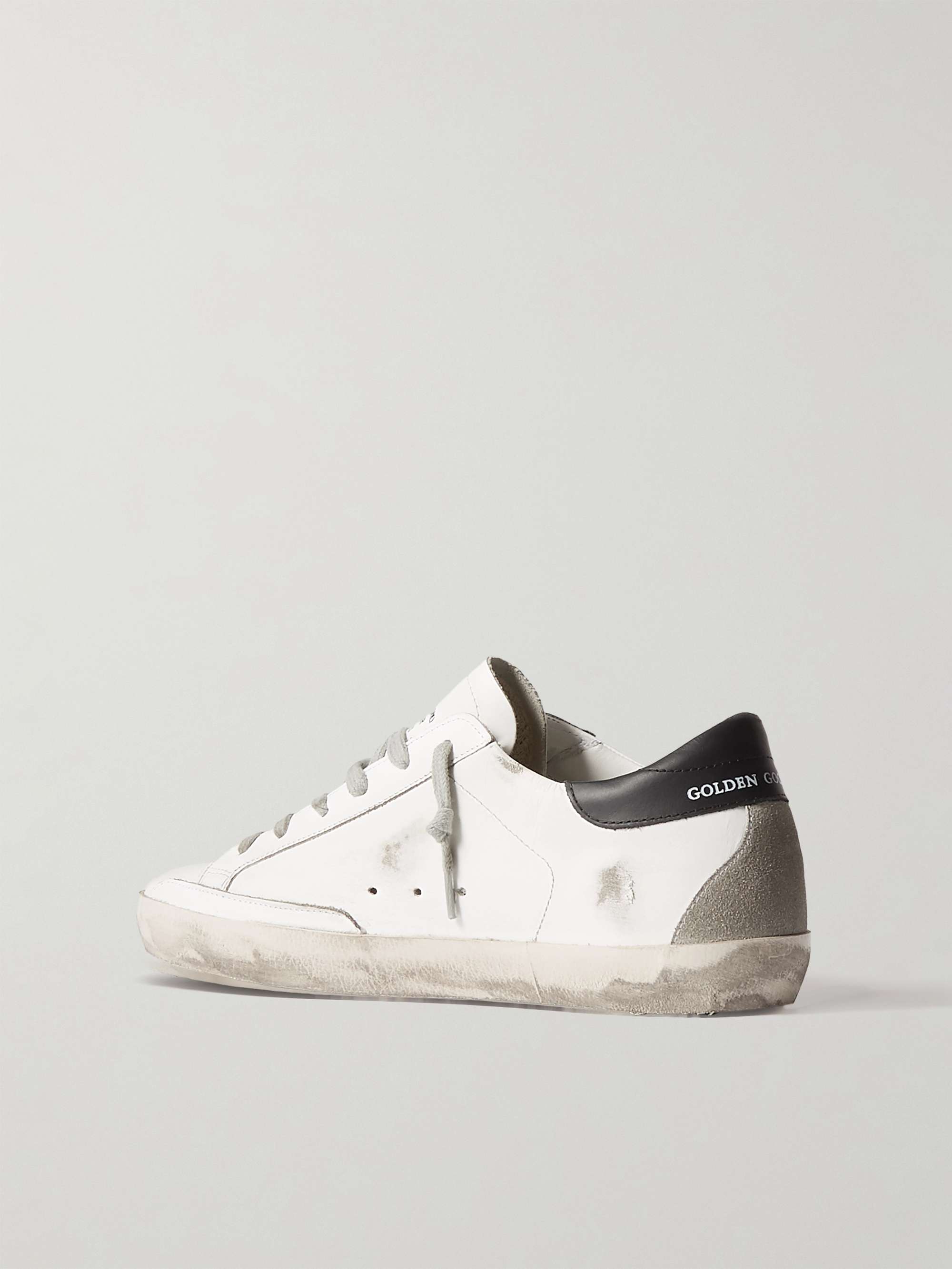 GOLDEN GOOSE Superstar faux pearl-embellished distressed leather sneakers