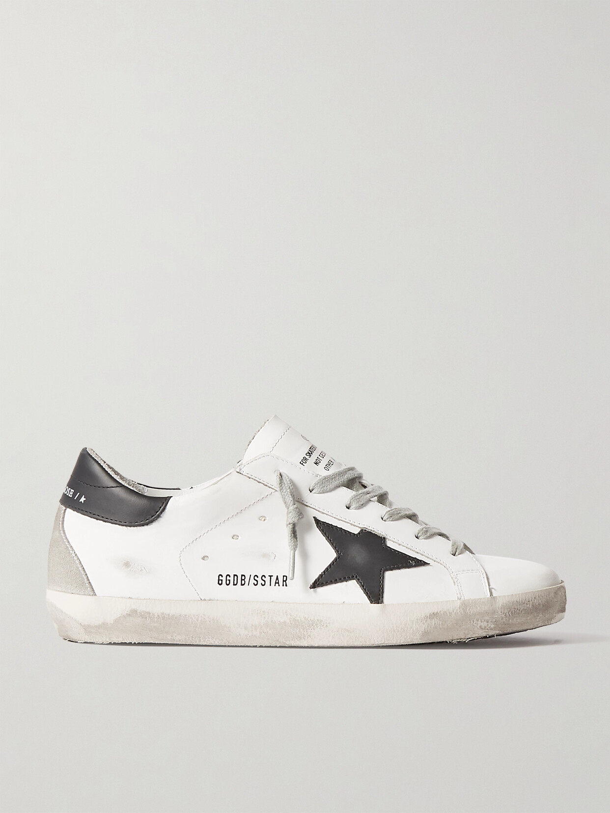 Shop Golden Goose Superstar Distressed Leather Sneakers In White