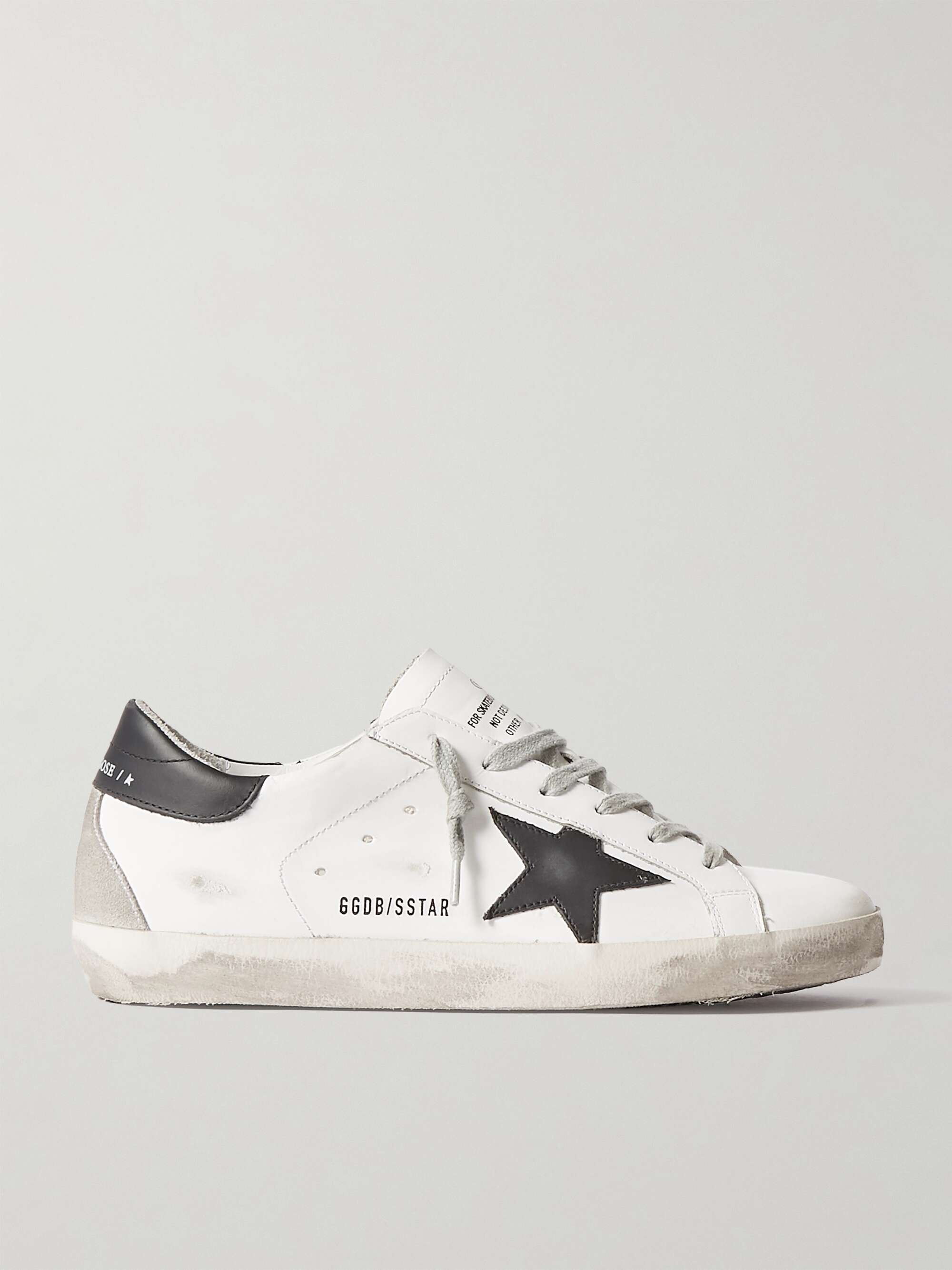 GOLDEN GOOSE Superstar distressed leather sneakers | NET-A-PORTER