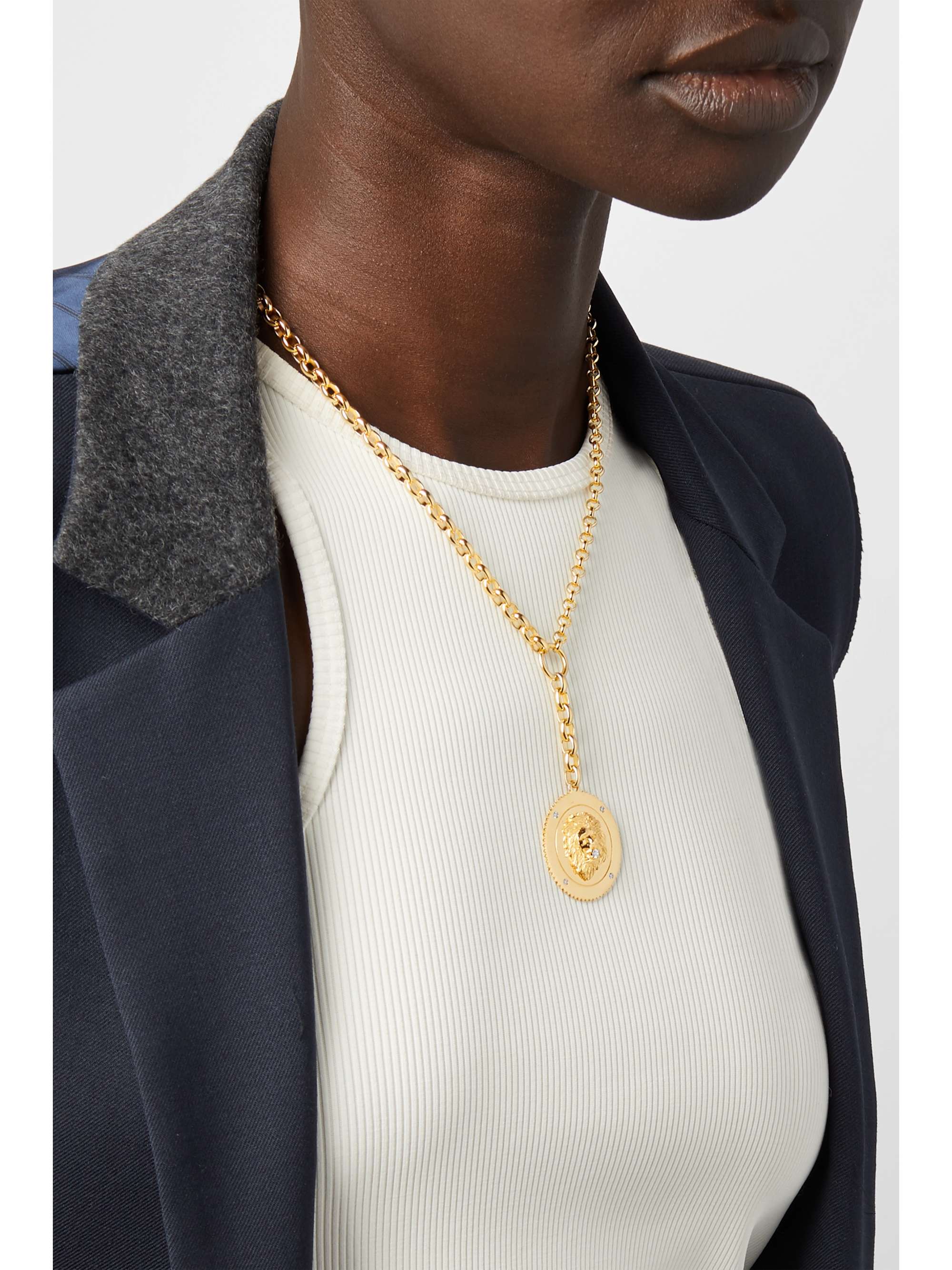 FOUNDRAE Strength 18-karat gold diamond necklace