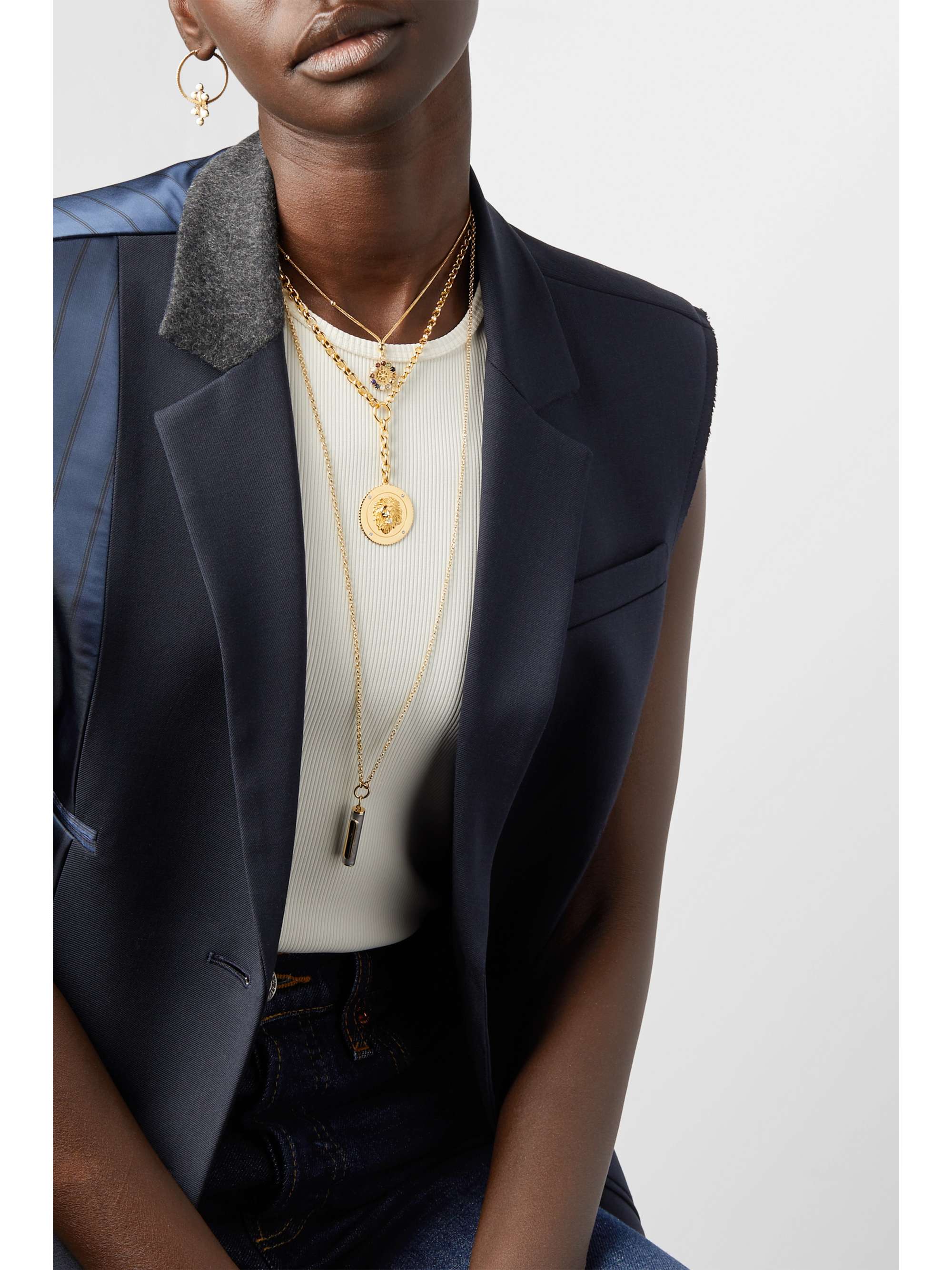 FOUNDRAE Strength 18-karat gold diamond necklace