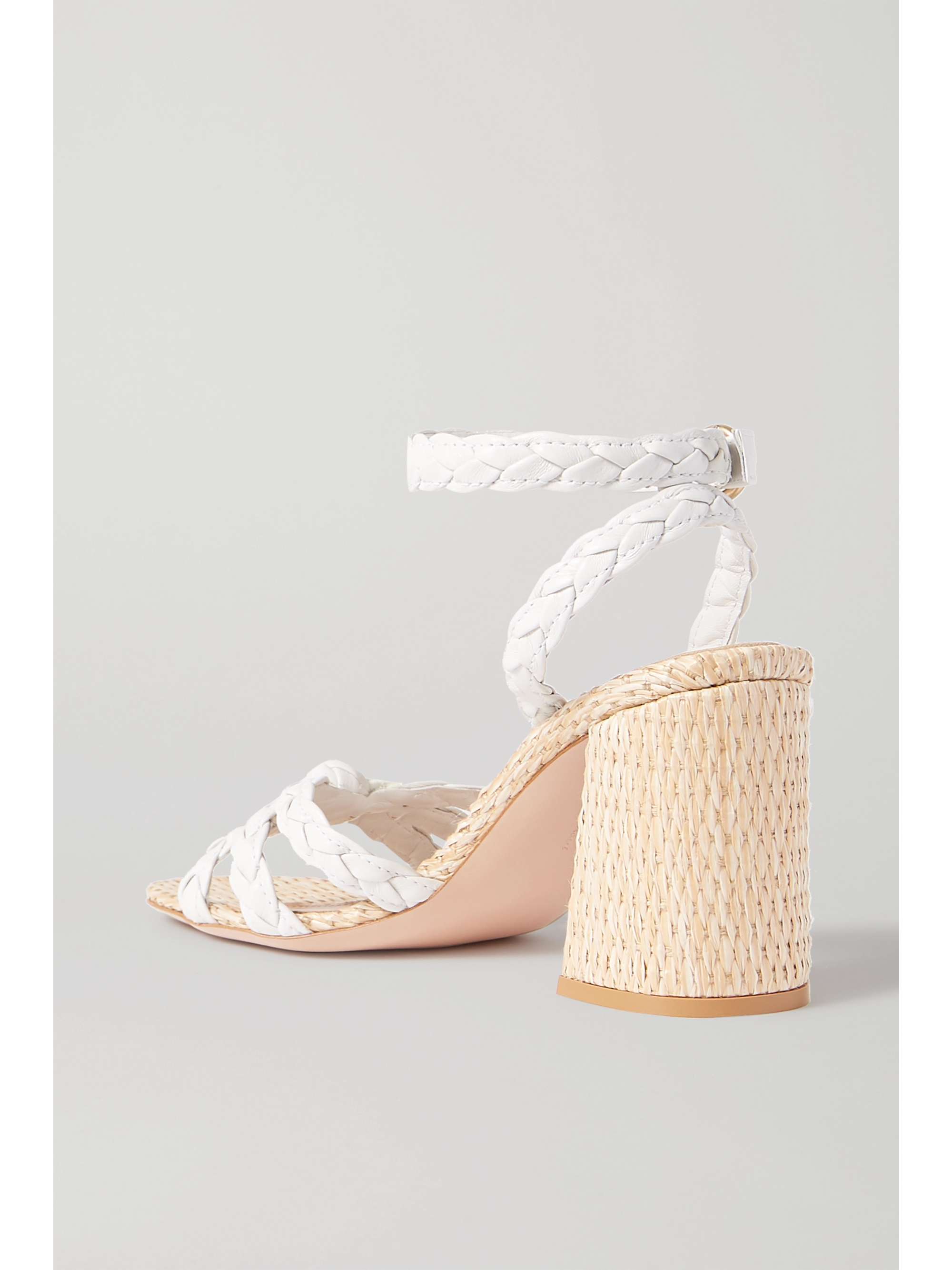 GIANVITO ROSSI 85 woven leather and raffia sandals
