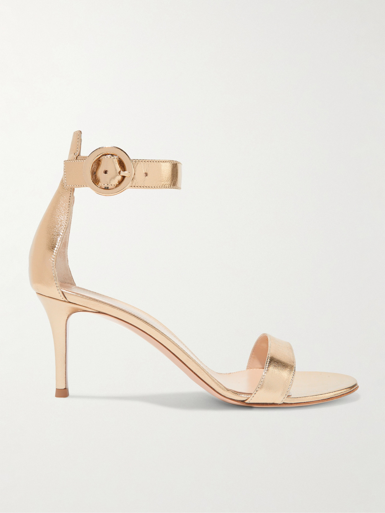 Gianvito Rossi Portofino 70 Metallic Leather Sandals | ModeSens