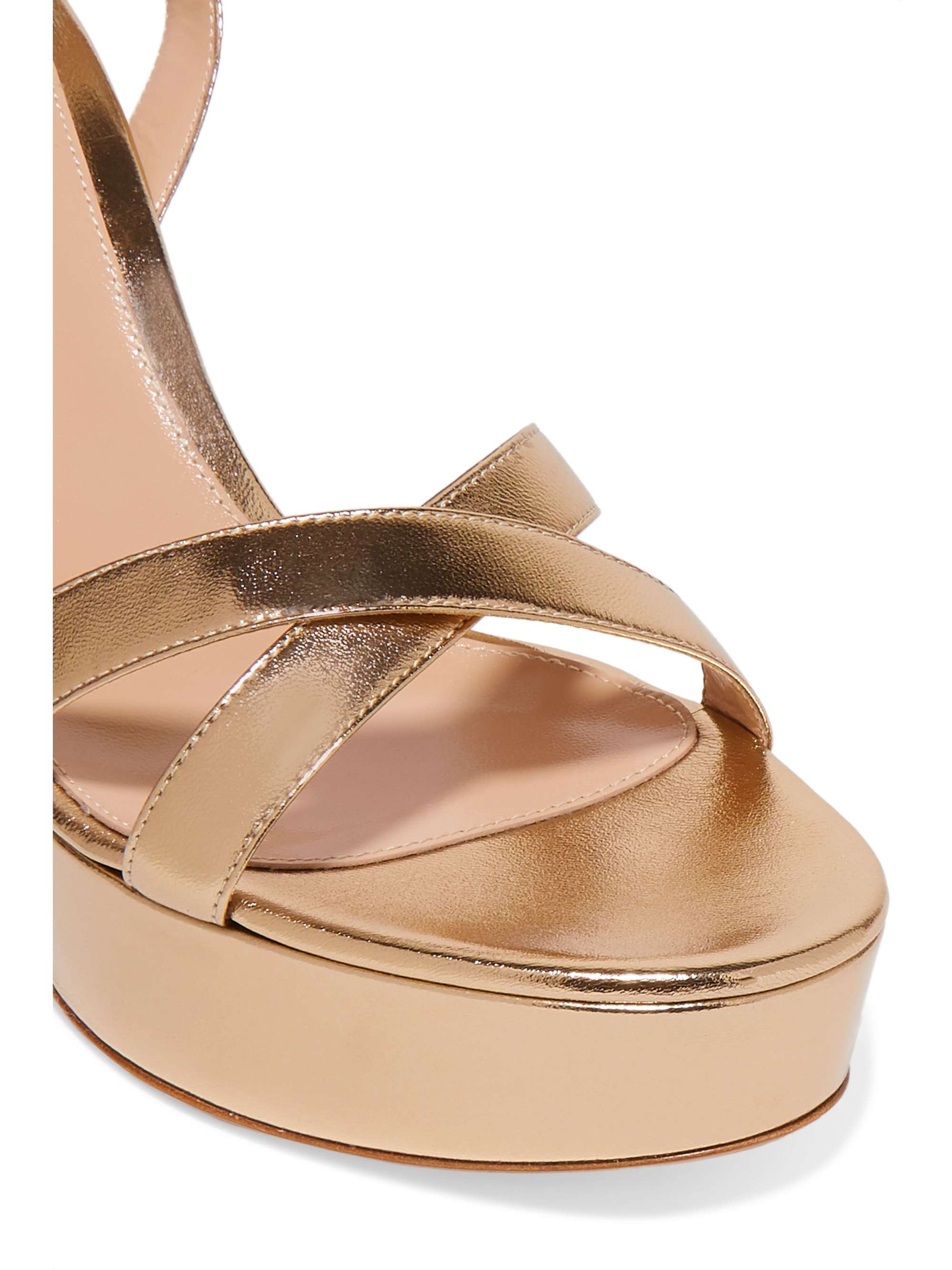 GIANVITO ROSSI Poppy 120 metallic leather platform sandals