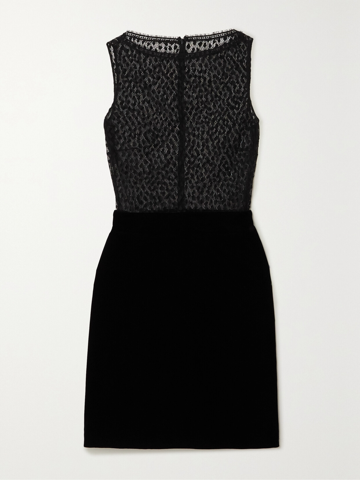 Givenchy Cotton-blend Lace And Velvet Mini Dress - Black