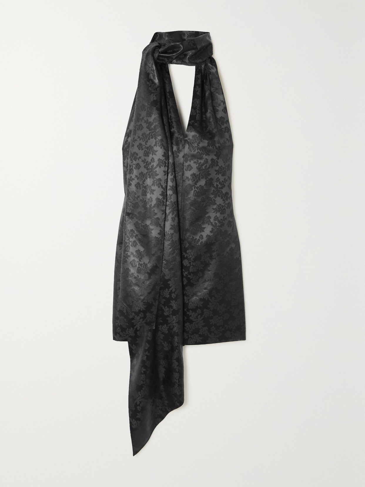 Givenchy Satin-jacquard Halterneck Mini Dress - Black