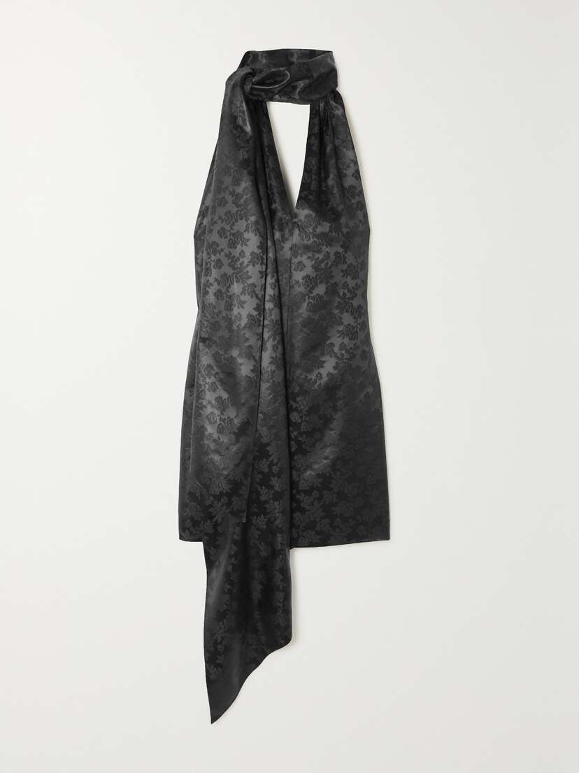 Givenchy Satin-jacquard Halterneck Mini Dress