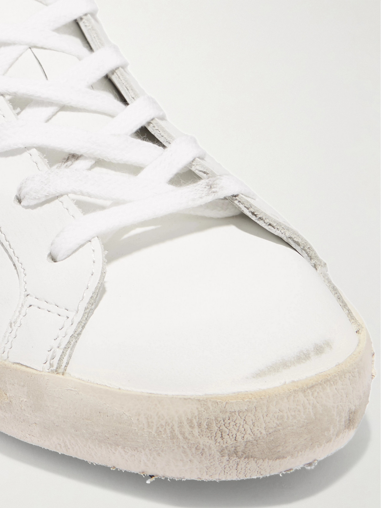 Superstar Distressed Glittered Sneakers