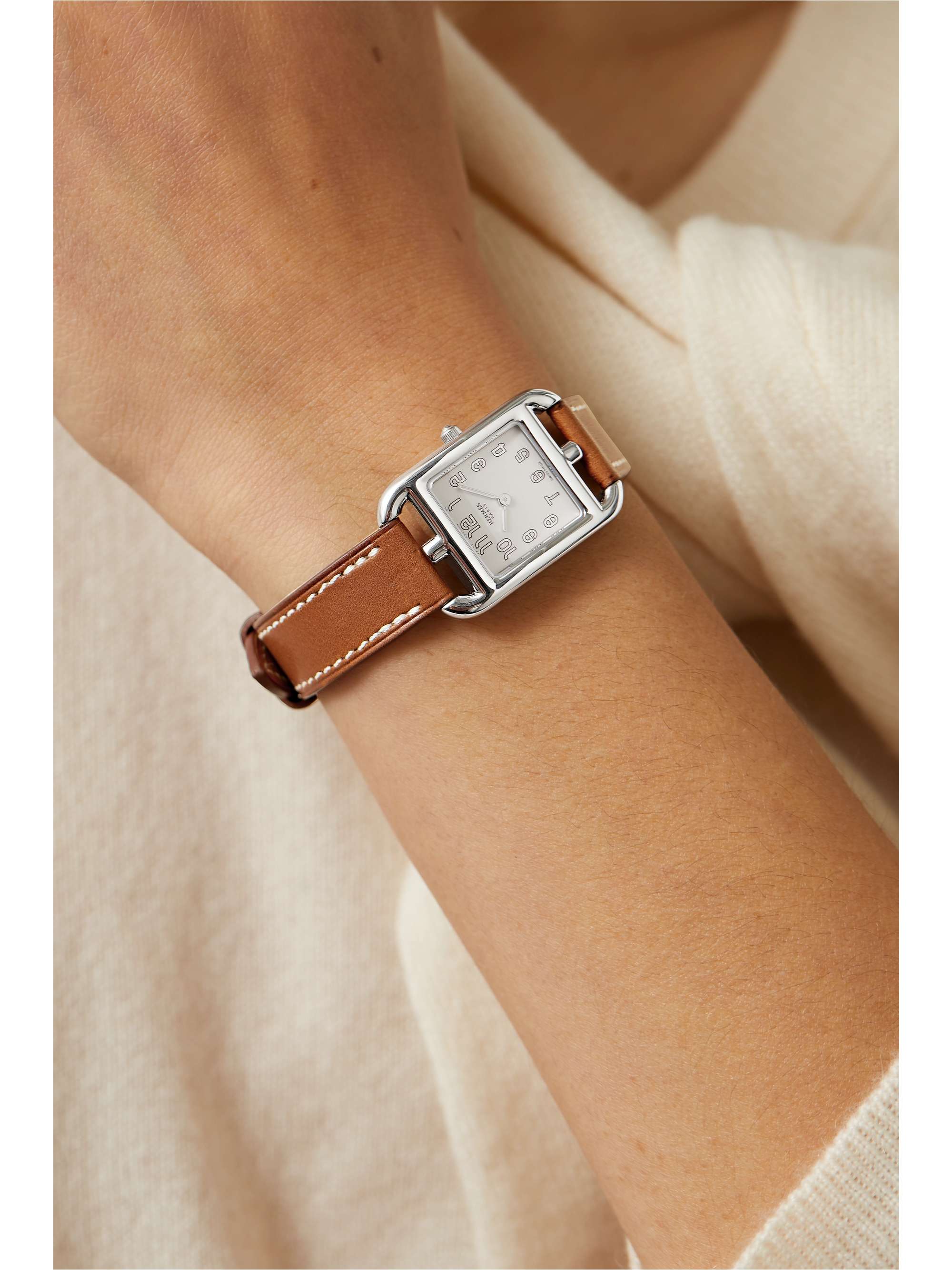 HERMÈS TIMEPIECES Cape Cod 23mm small stainless steel and leather watch