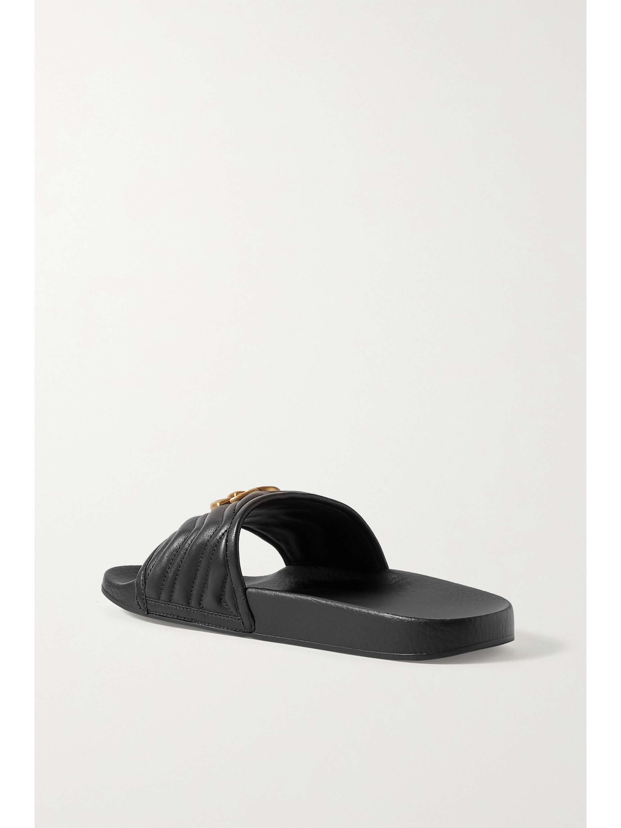 GUCCI Pursuit logo-embossed leather slides