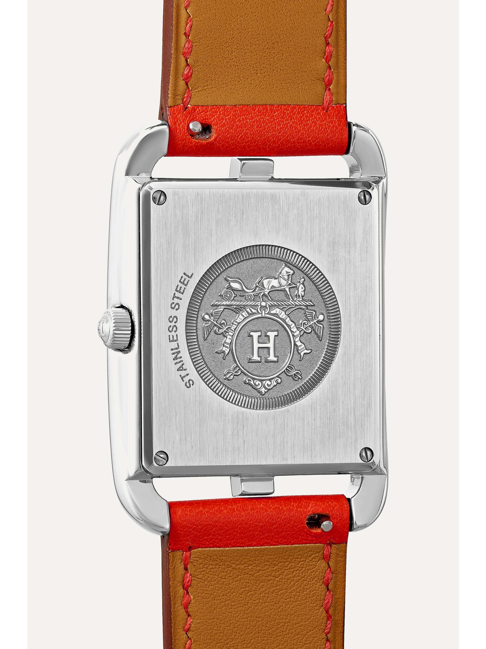 HERMÈS TIMEPIECES Cape Cod 29mm large stainless steel and leather watch