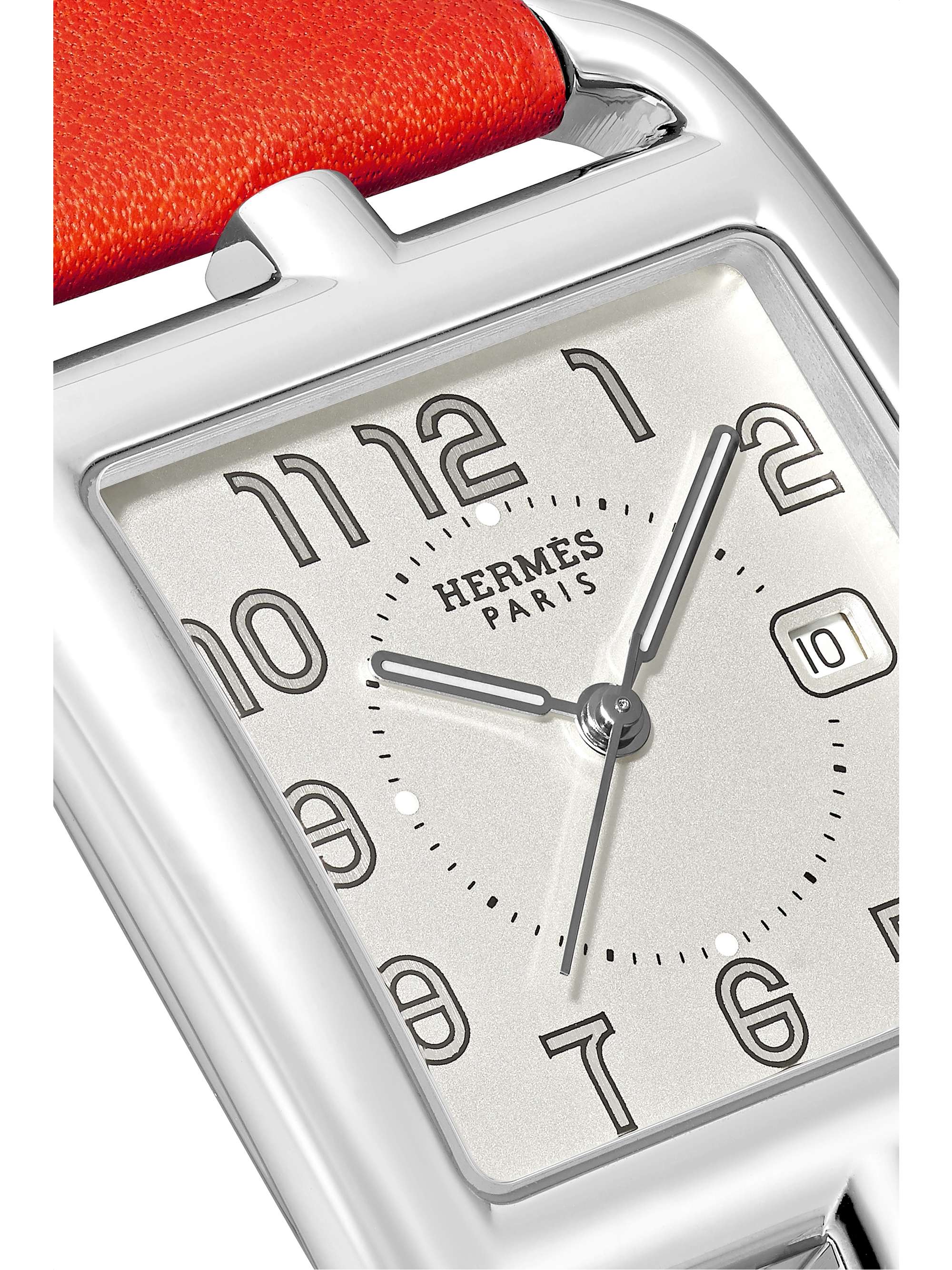 HERMÈS TIMEPIECES Cape Cod 29mm large stainless steel and leather watch