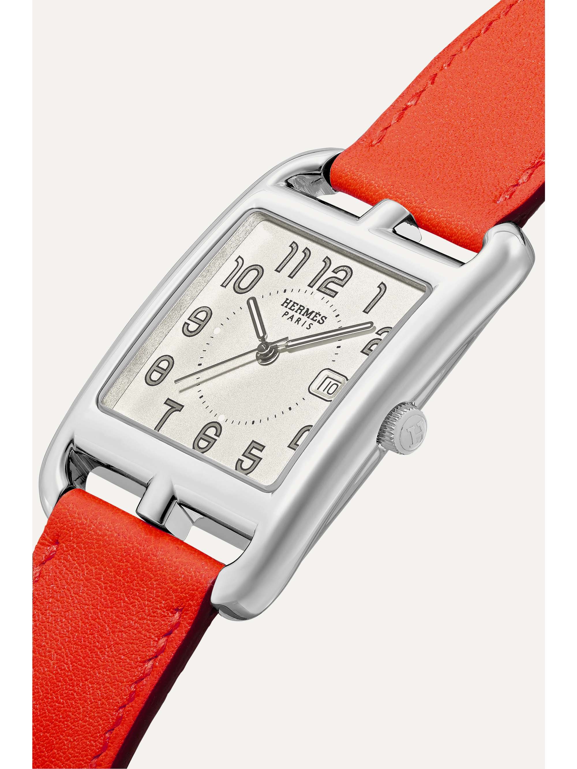 HERMÈS TIMEPIECES Cape Cod 29mm large stainless steel and leather watch