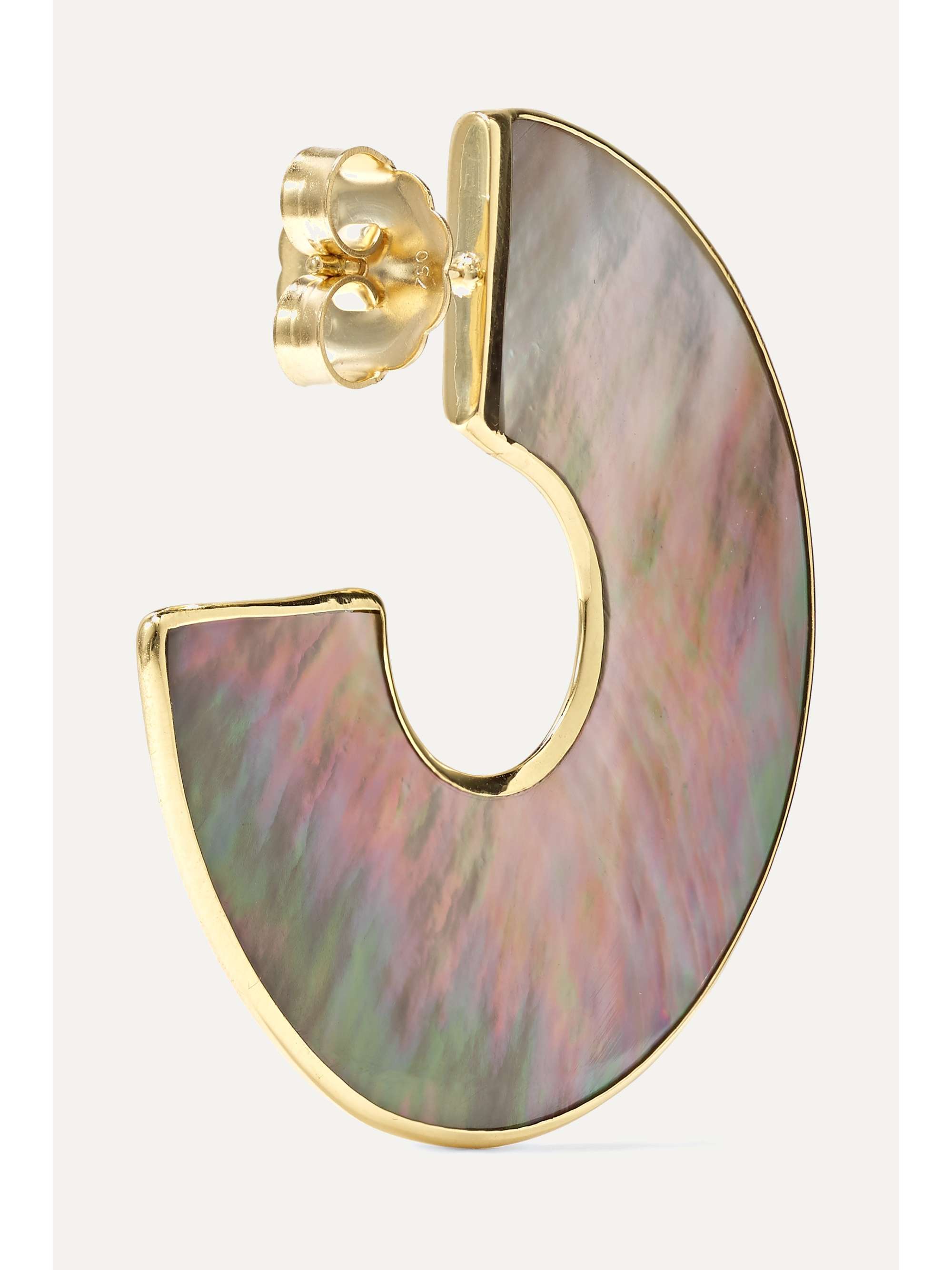 IPPOLITA Polished Rock Candy 18-karat gold shell hoop earrings