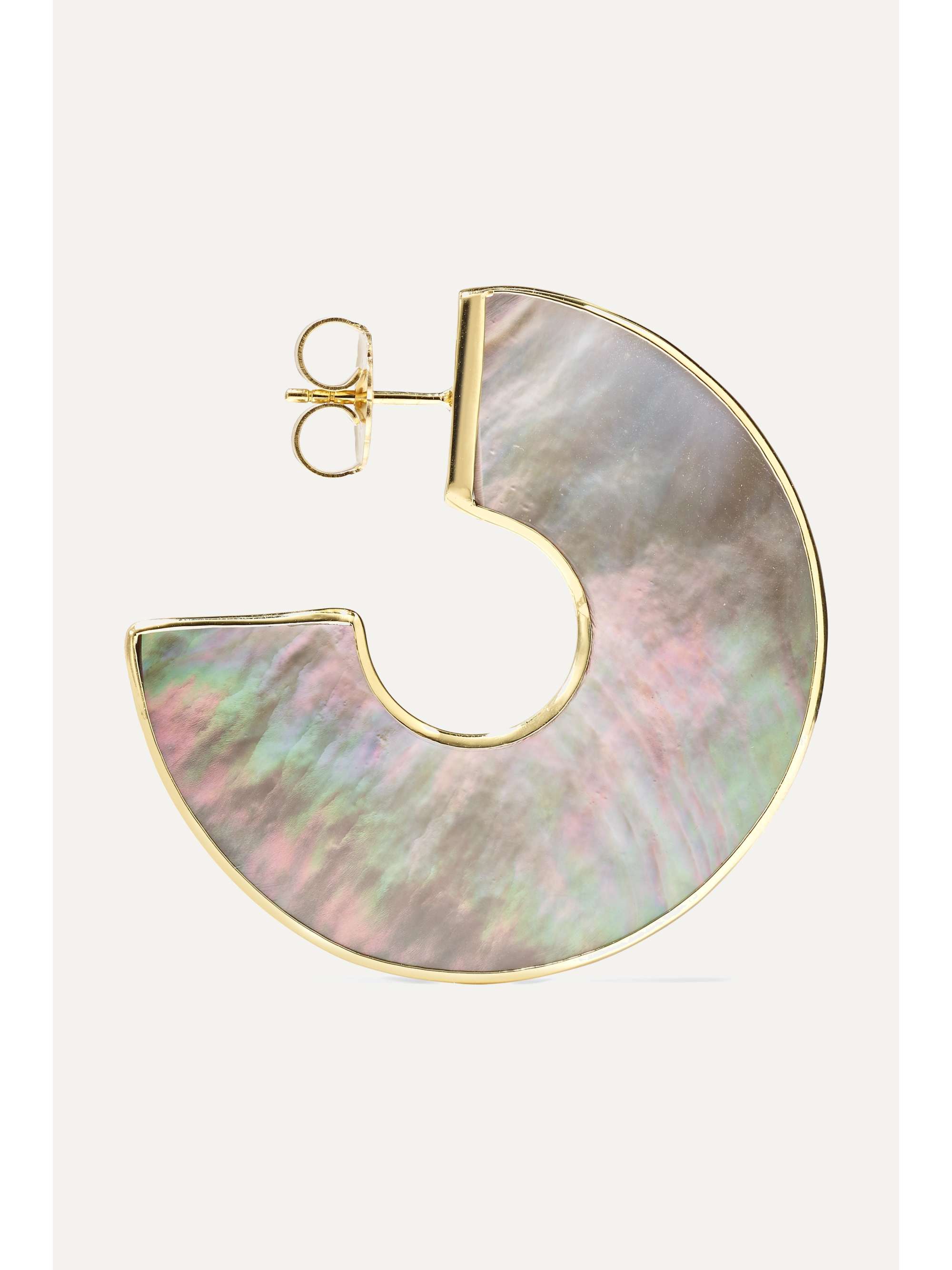 IPPOLITA Polished Rock Candy 18-karat gold shell hoop earrings