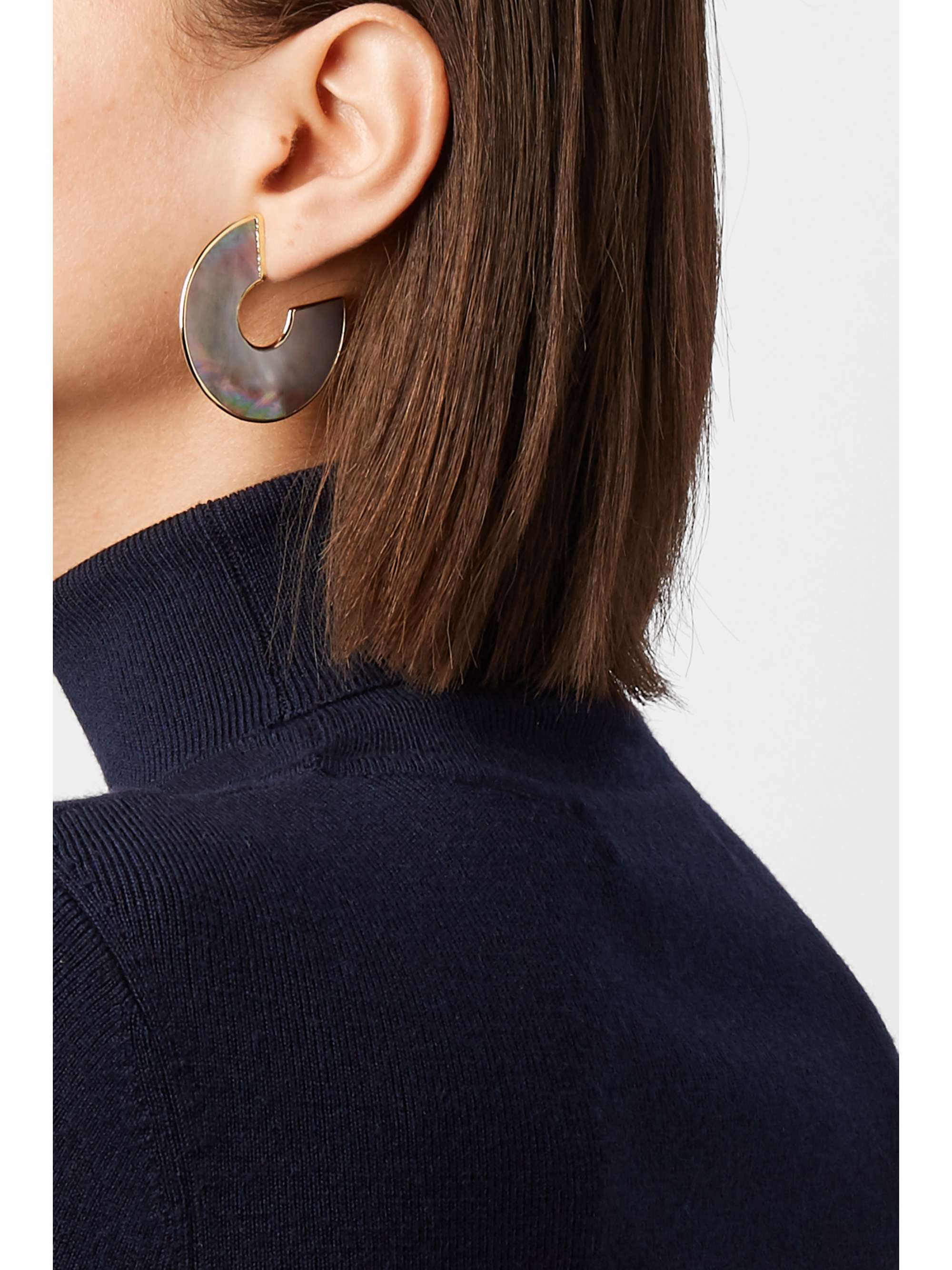 IPPOLITA Polished Rock Candy 18-karat gold shell hoop earrings