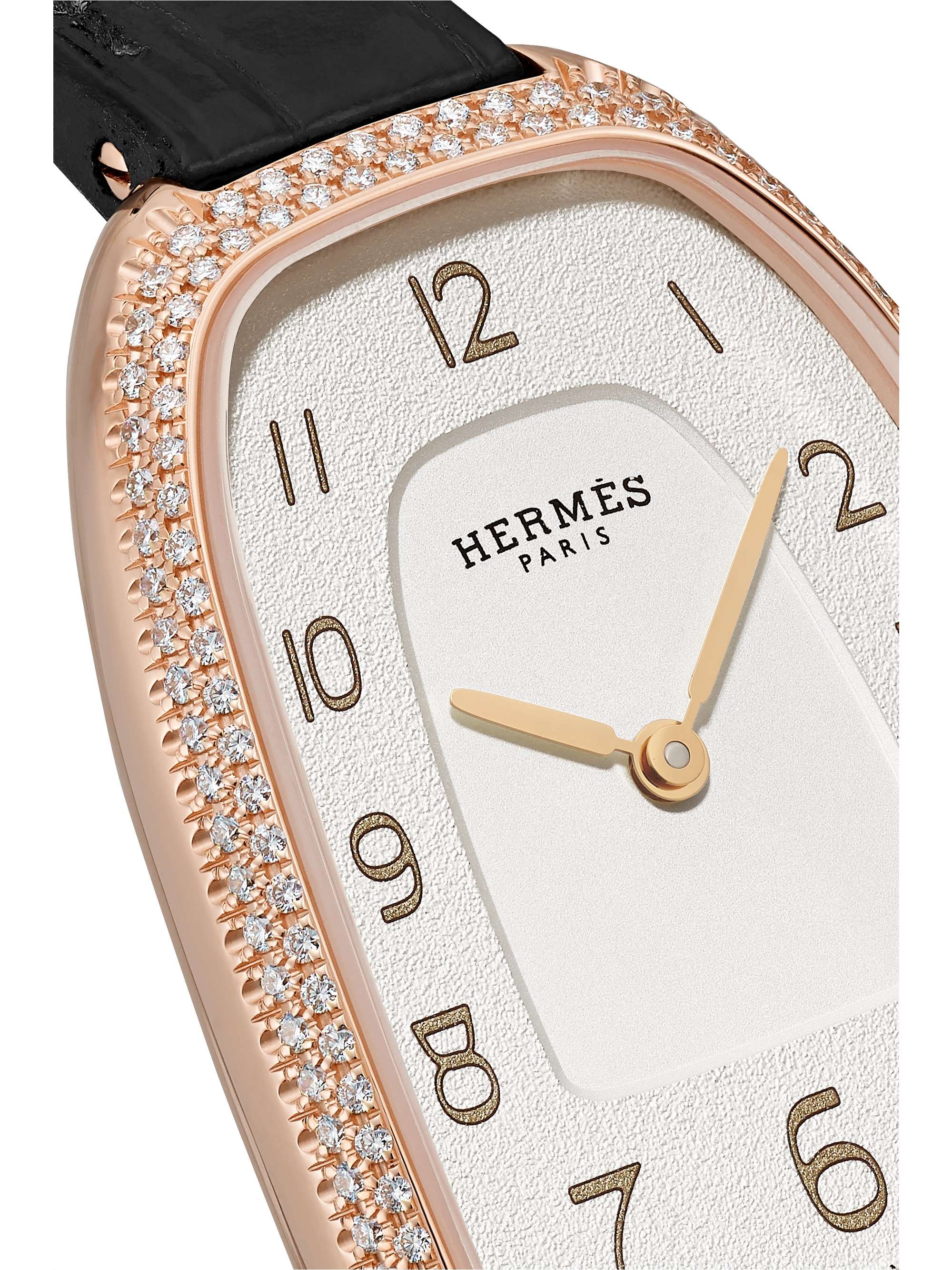 HERMÈS TIMEPIECES Galop d'Hermès 40 毫米 18K 玫瑰金大号腕表（短吻鳄鱼皮表带）