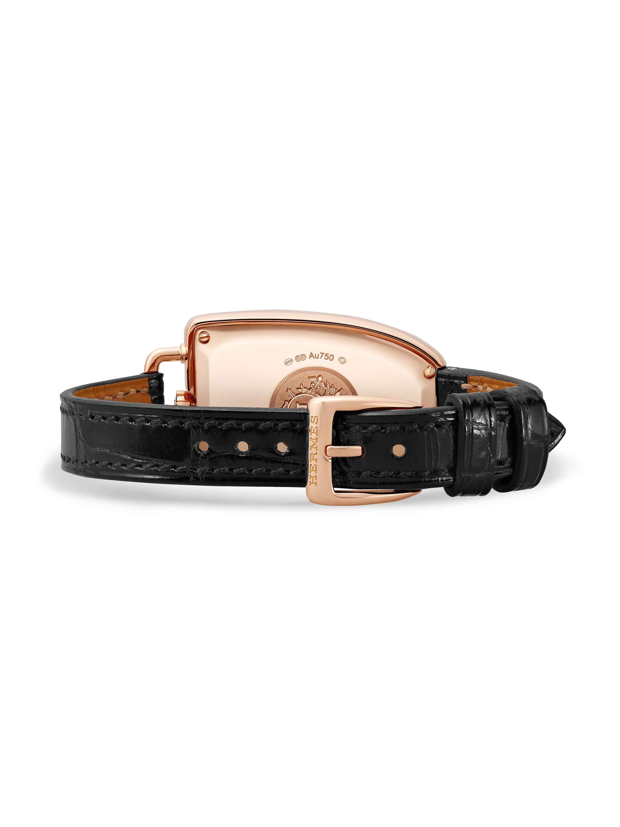 HERMÈS TIMEPIECES Galop d'Hermès 40 毫米 18K 玫瑰金大号腕表（短吻鳄鱼皮表带）