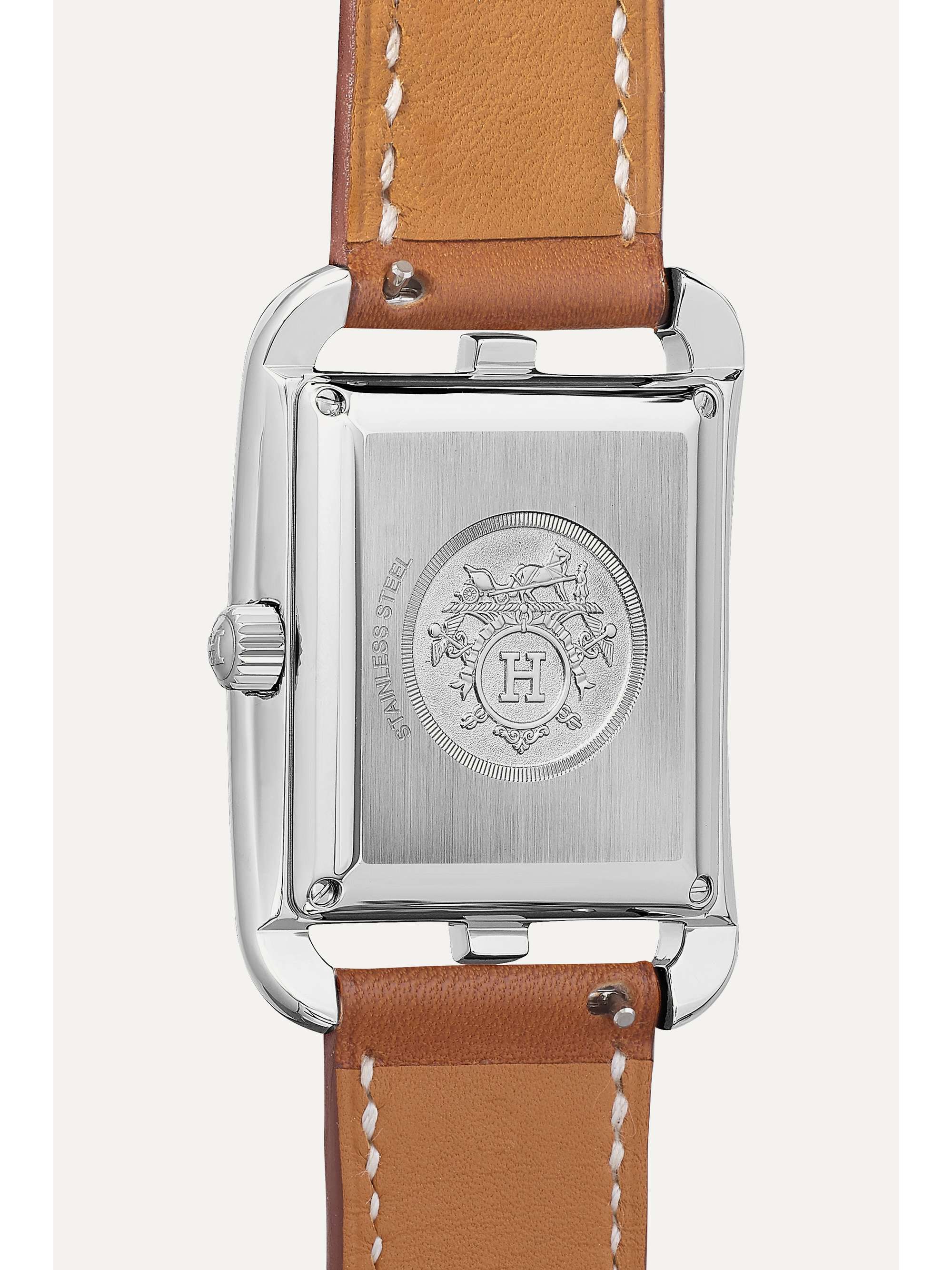 HERMÈS TIMEPIECES Cape Cod Crepuscule large 37mm stainless steel and leather watch