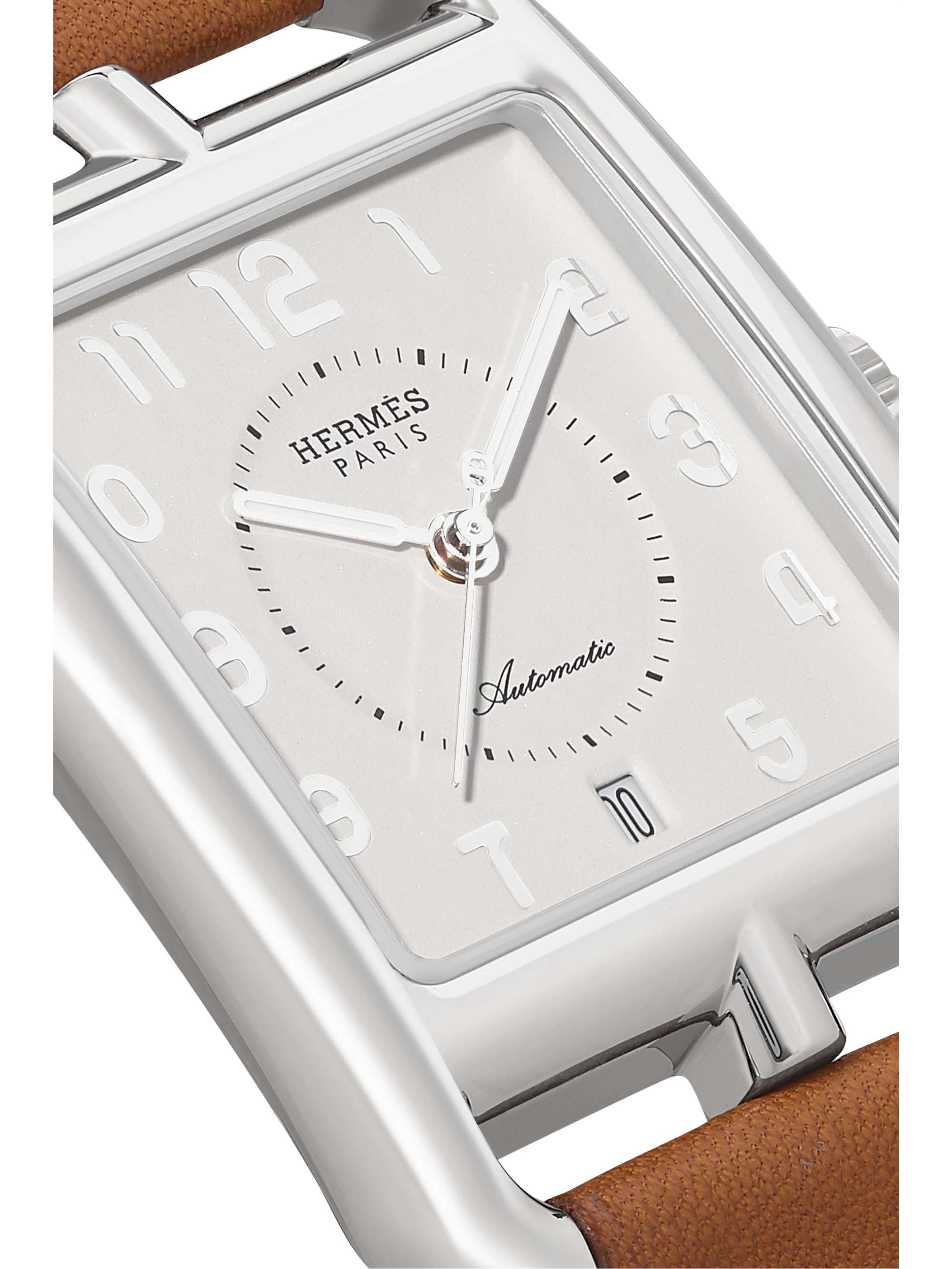 HERMÈS TIMEPIECES Cape Cod Crepuscule large 37mm stainless steel and leather watch