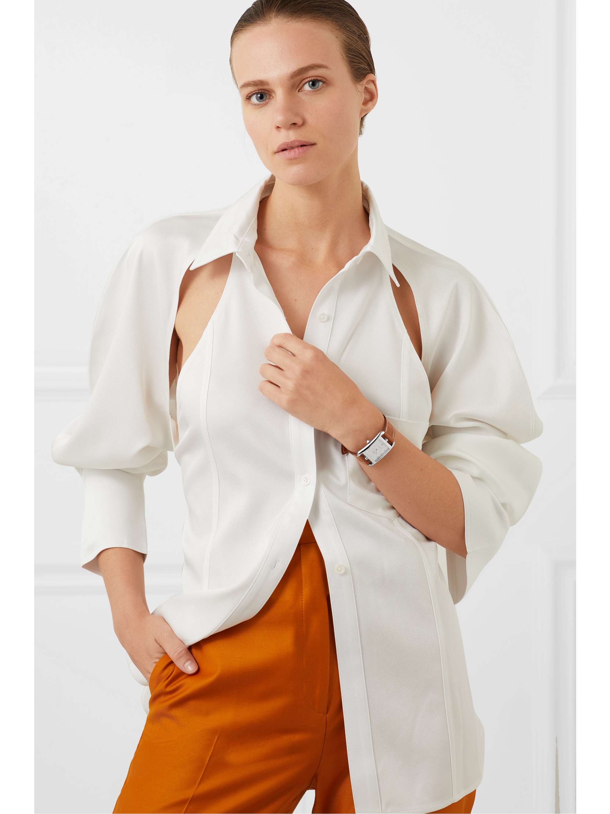 HERMÈS TIMEPIECES Cape Cod Crepuscule large 37mm stainless steel and leather watch
