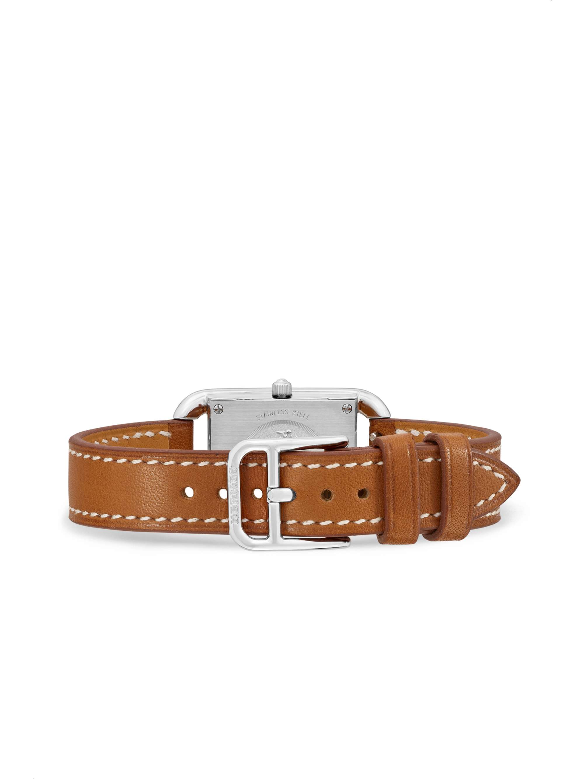HERMÈS TIMEPIECES Cape Cod 23mm small stainless steel, leather, mother-of-pearl and diamond watch