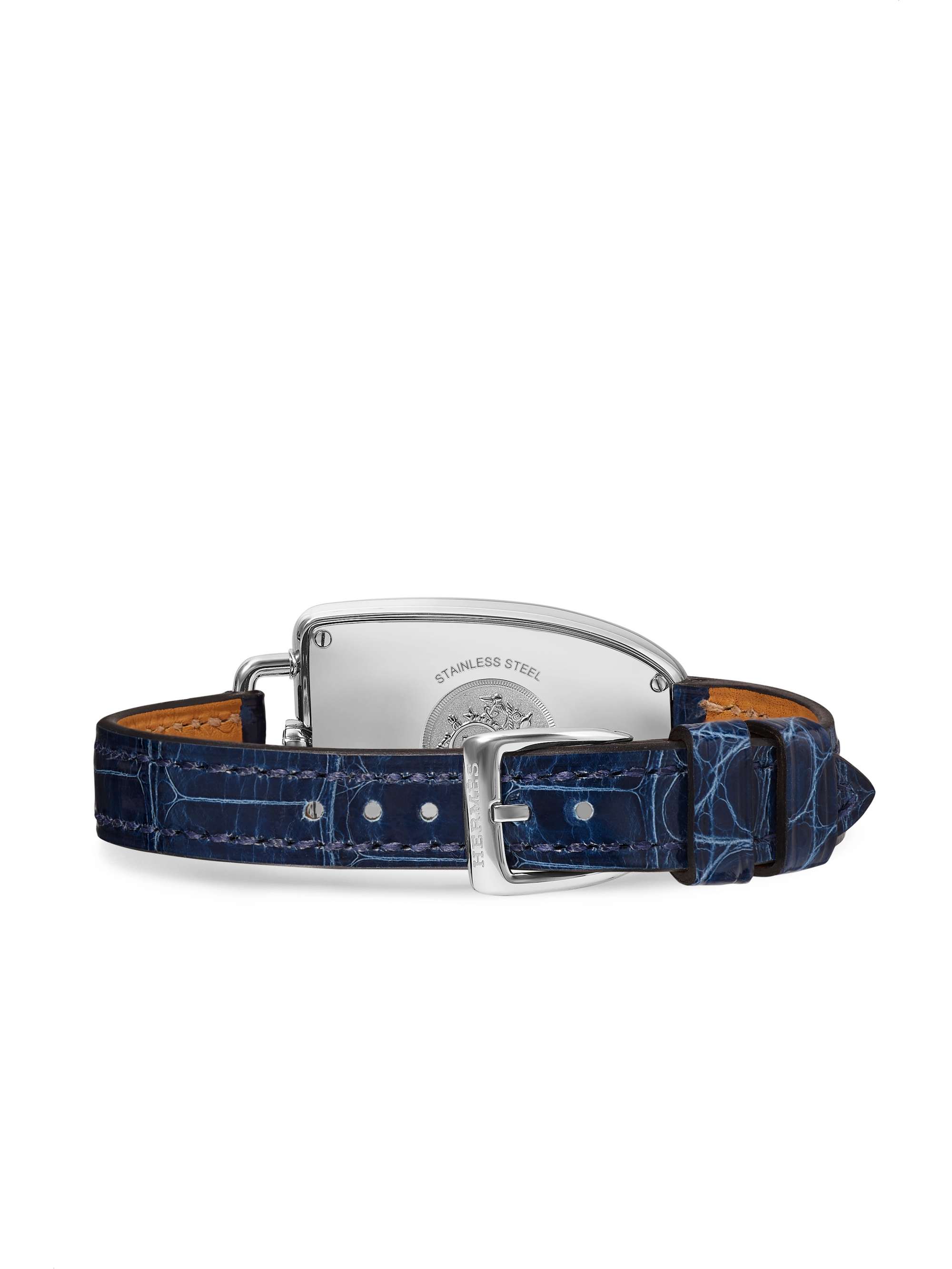 HERMÈS TIMEPIECES Galop d'Hermès 40 mm große Uhr aus 18 Karat Roségold mit Alligatorlederarmband