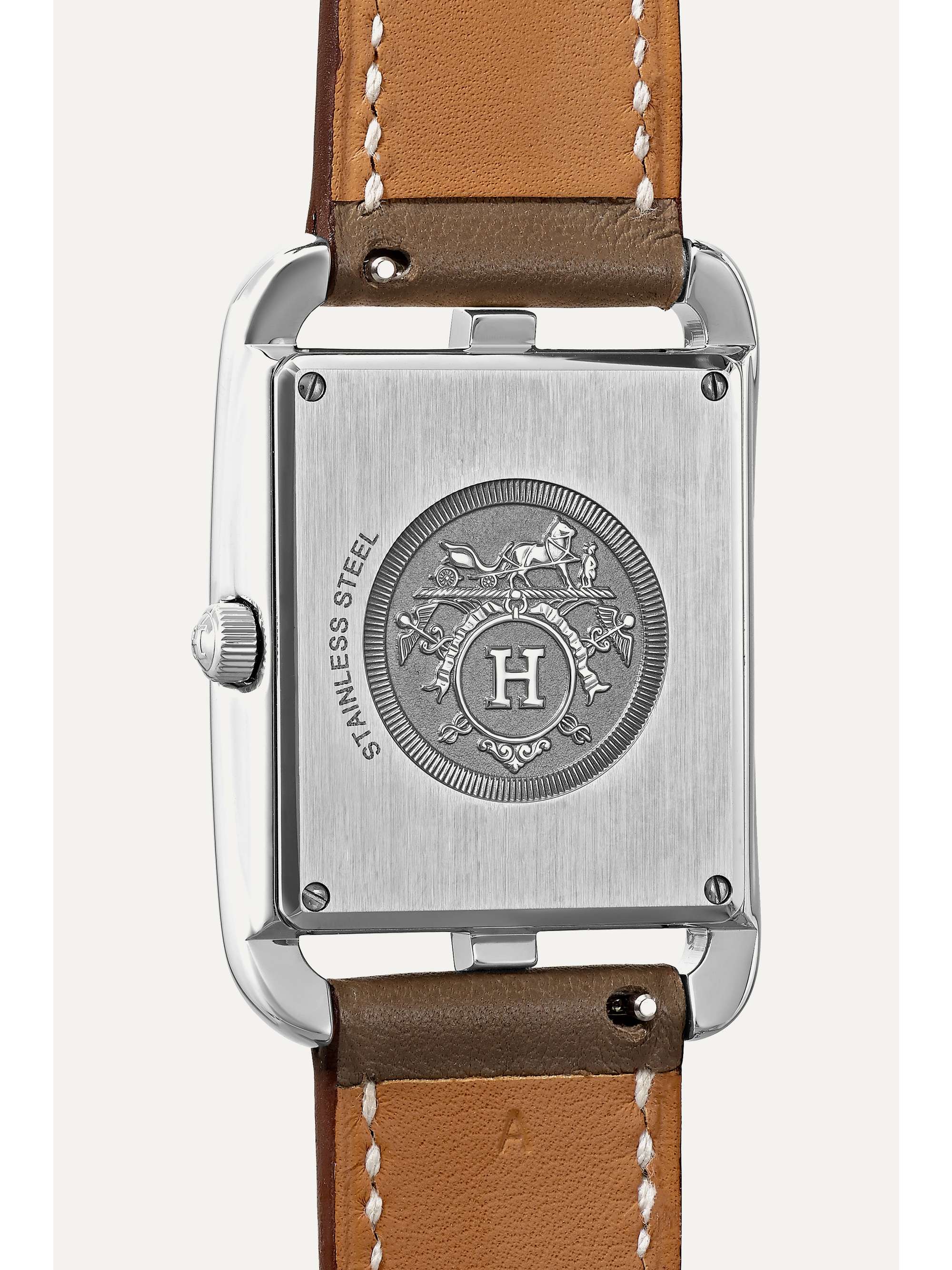 HERMÈS TIMEPIECES Cape Cod Crepuscule large 37mm stainless steel and leather watch
